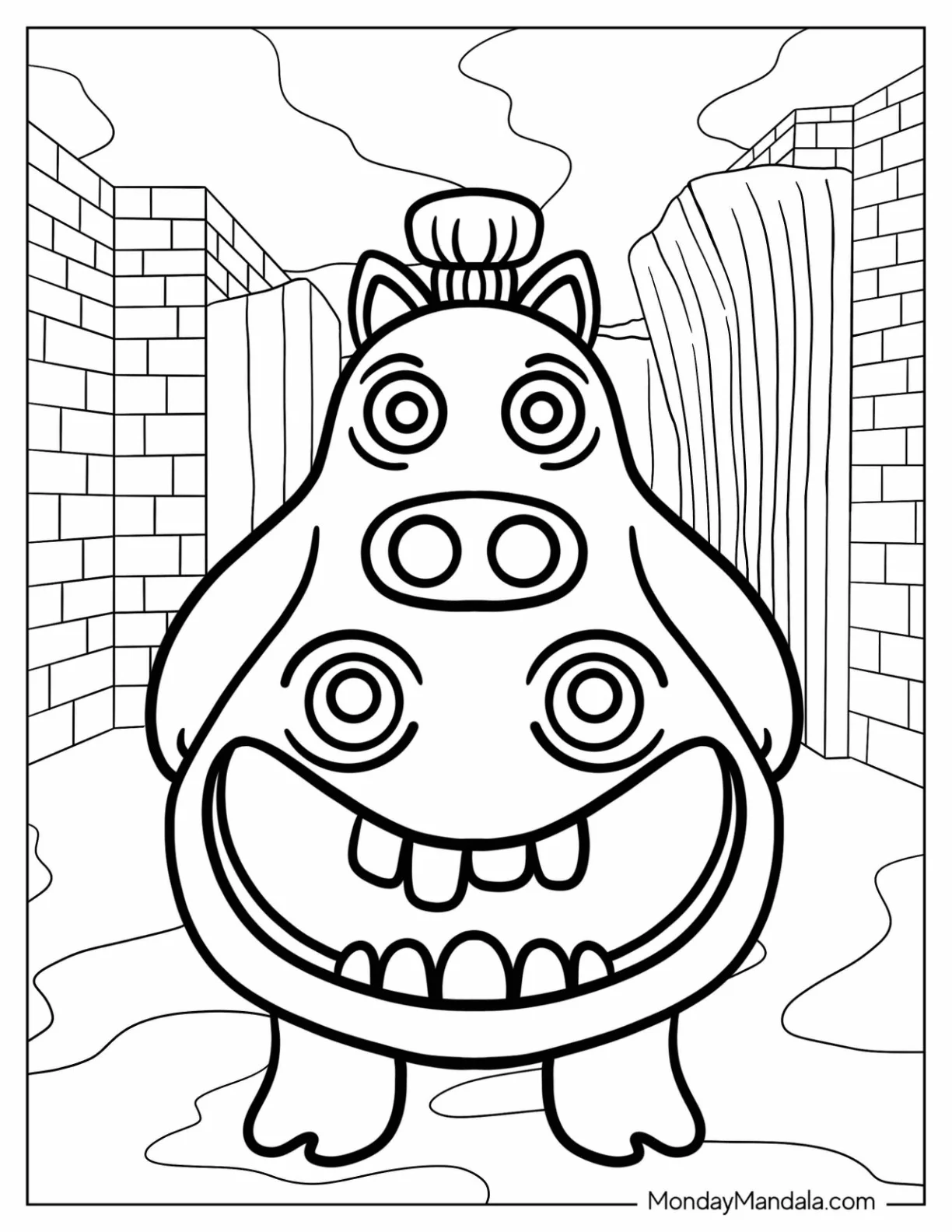 Garten of Banban Coloring Page Scary Chef Pigster coloring page