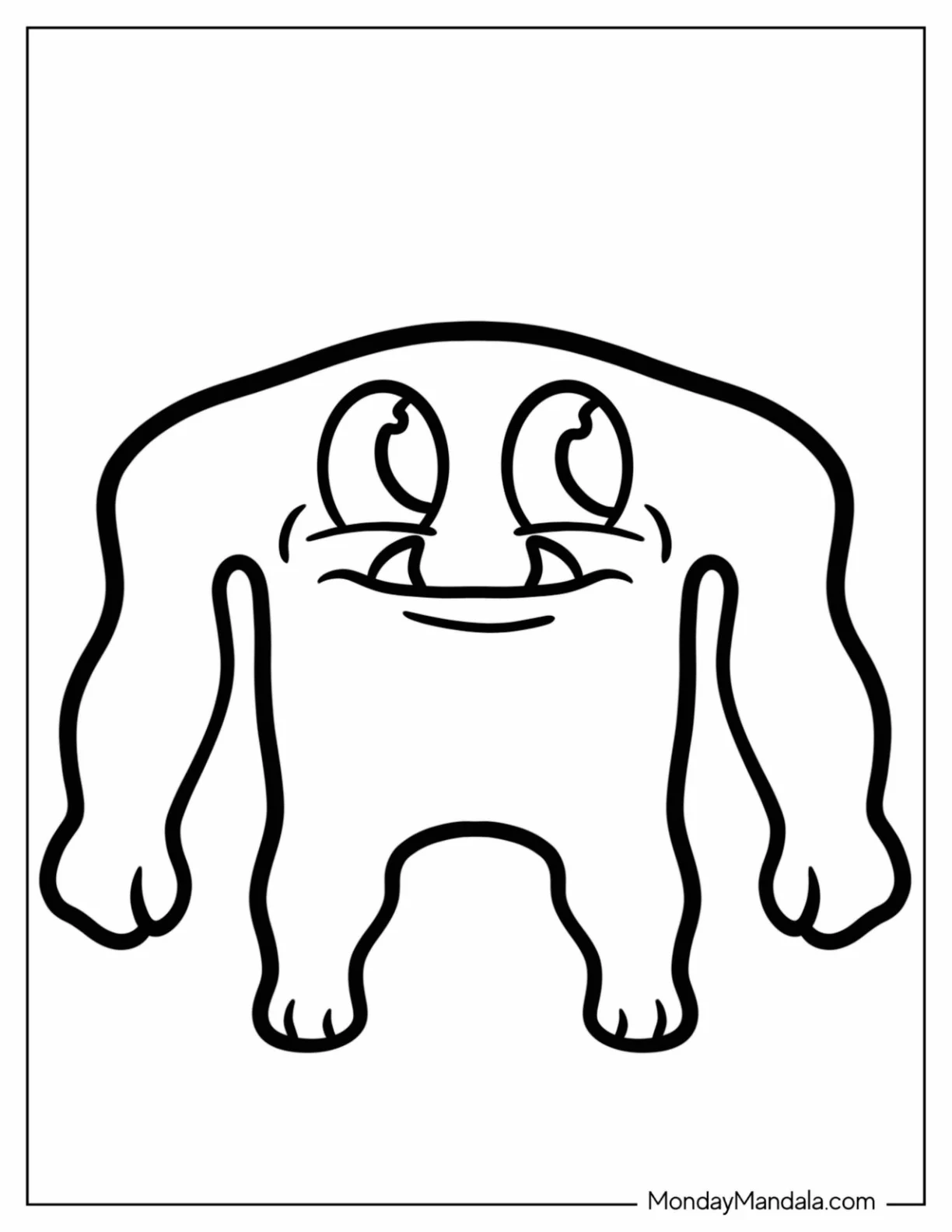 Garten of Banban Coloring Page Smiling Captain Fiddles For Preschoolers coloring page