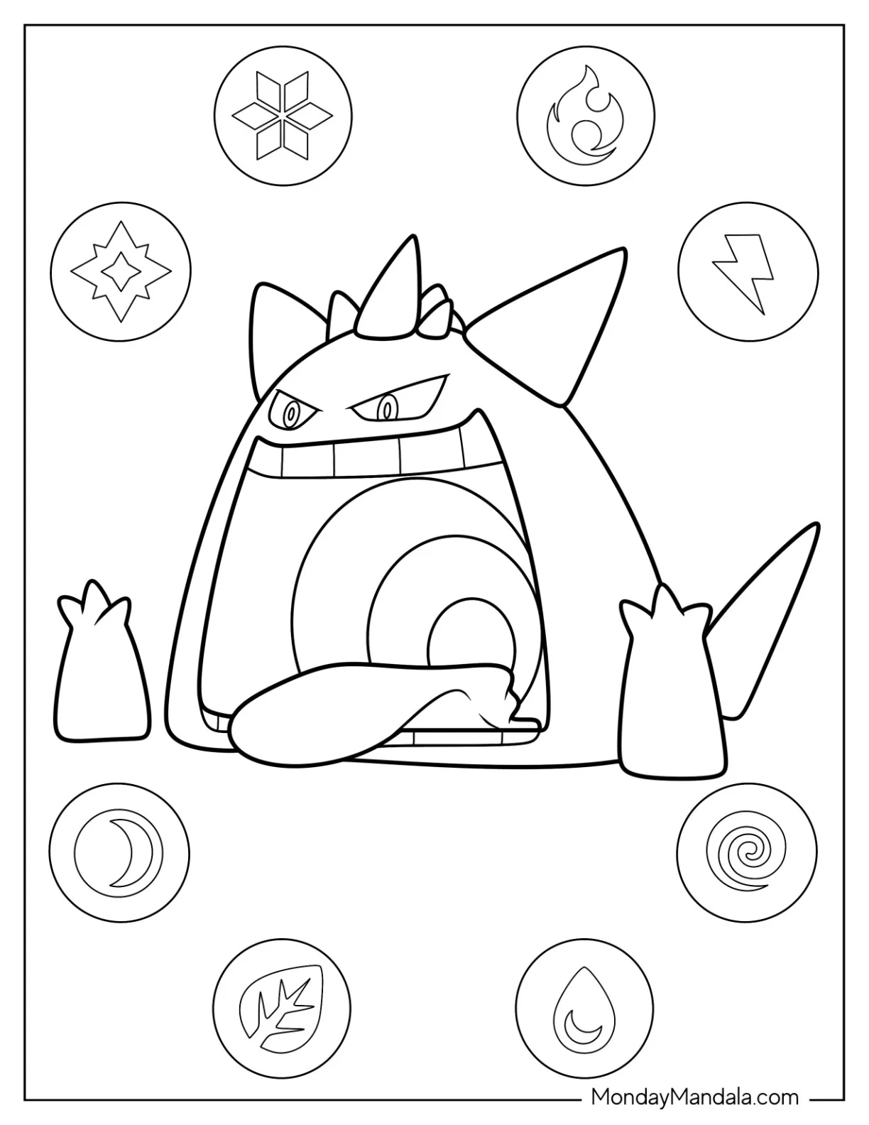 Cute Gigantamax Gengar Coloring Page coloring page