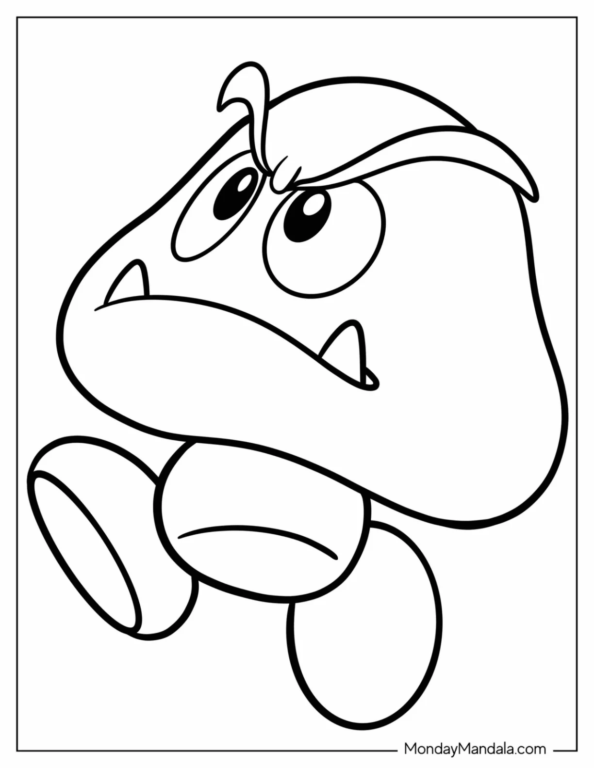 Angry Goomba Coloring Page Running coloring page