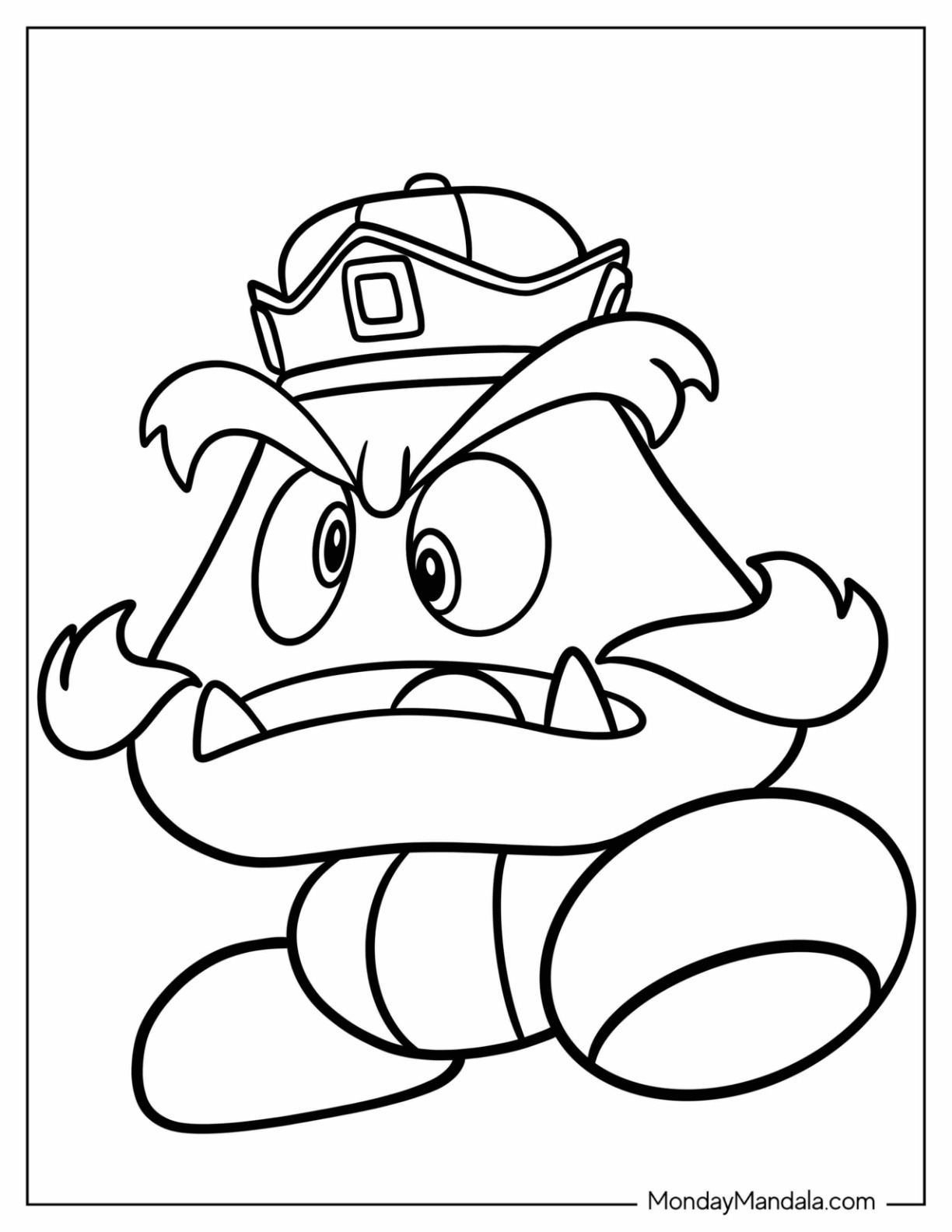 Goomba Coloring Page Of Scary Goomboss Outline coloring page