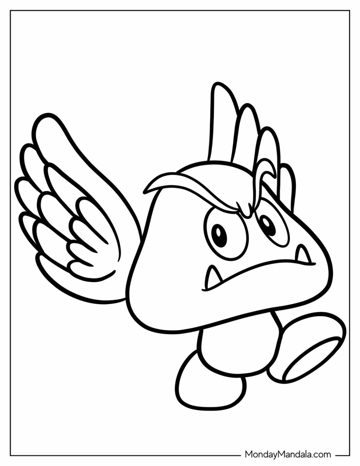 Goomba Coloring Page Of Simple Paragoomba For Preschoolers coloring page