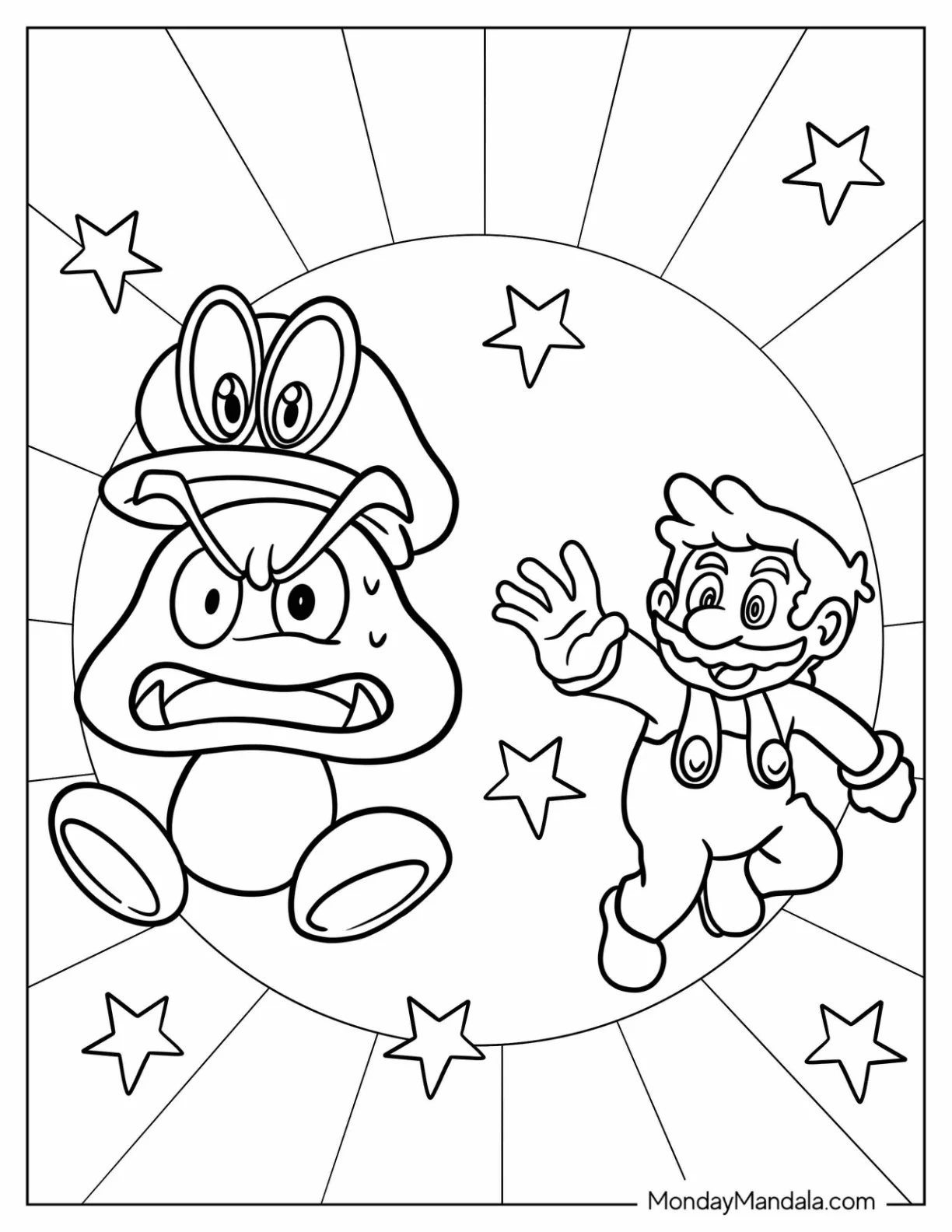 Goomba Coloring Page Stealing Mario s Hat coloring page