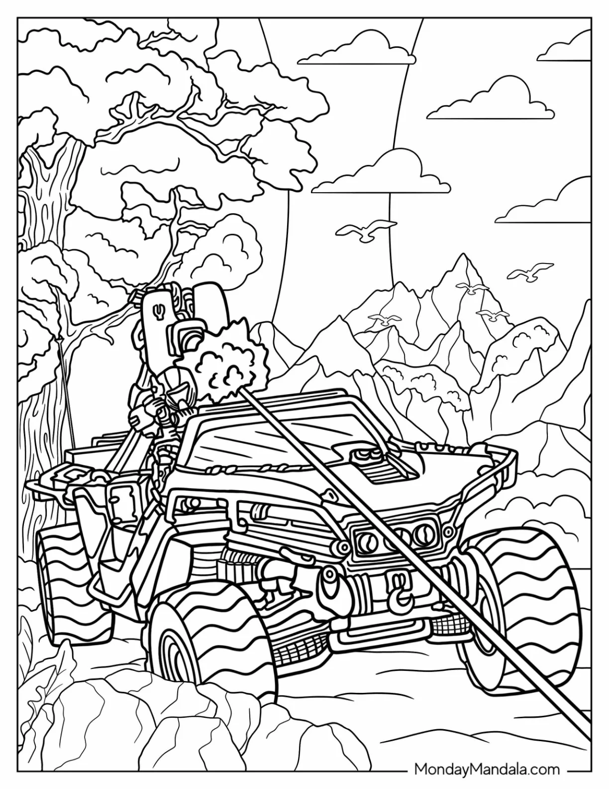 Halo Coloring Page Of M12B Warthog Shooting Laser coloring page