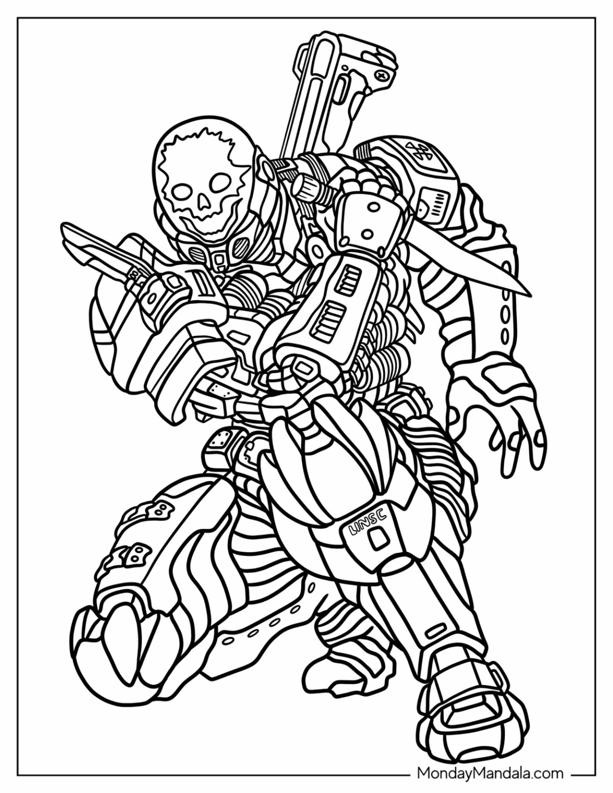 Halo Coloring Page Of Reach Emile Ghost Rider With Knife coloring page