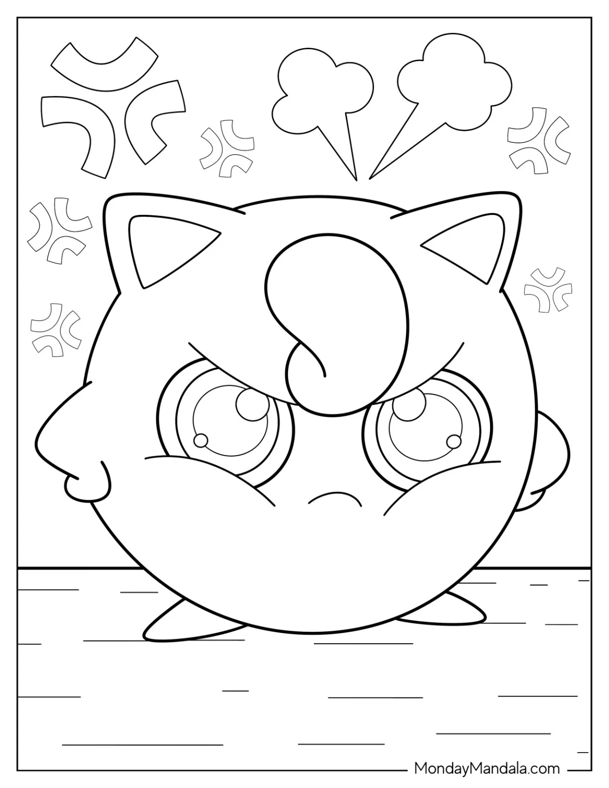 Angry Jigglypuff Coloring Page coloring page