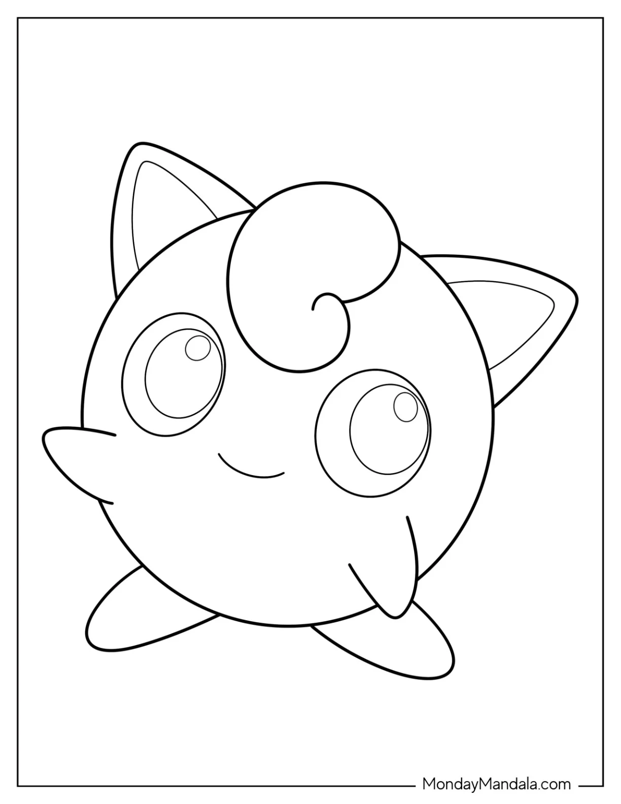 Jigglypuff Coloring Page Waving For Preschoolers coloring page