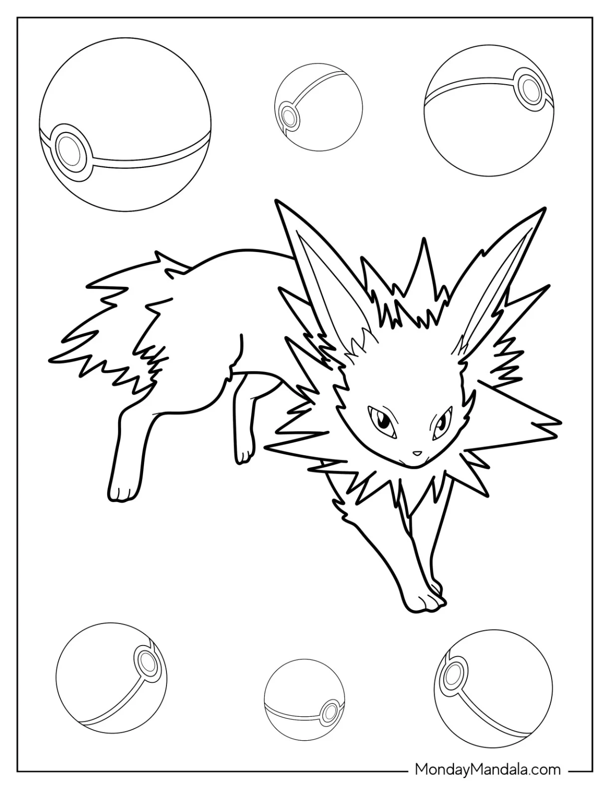 Jolteon Coloring Page Leaping coloring page