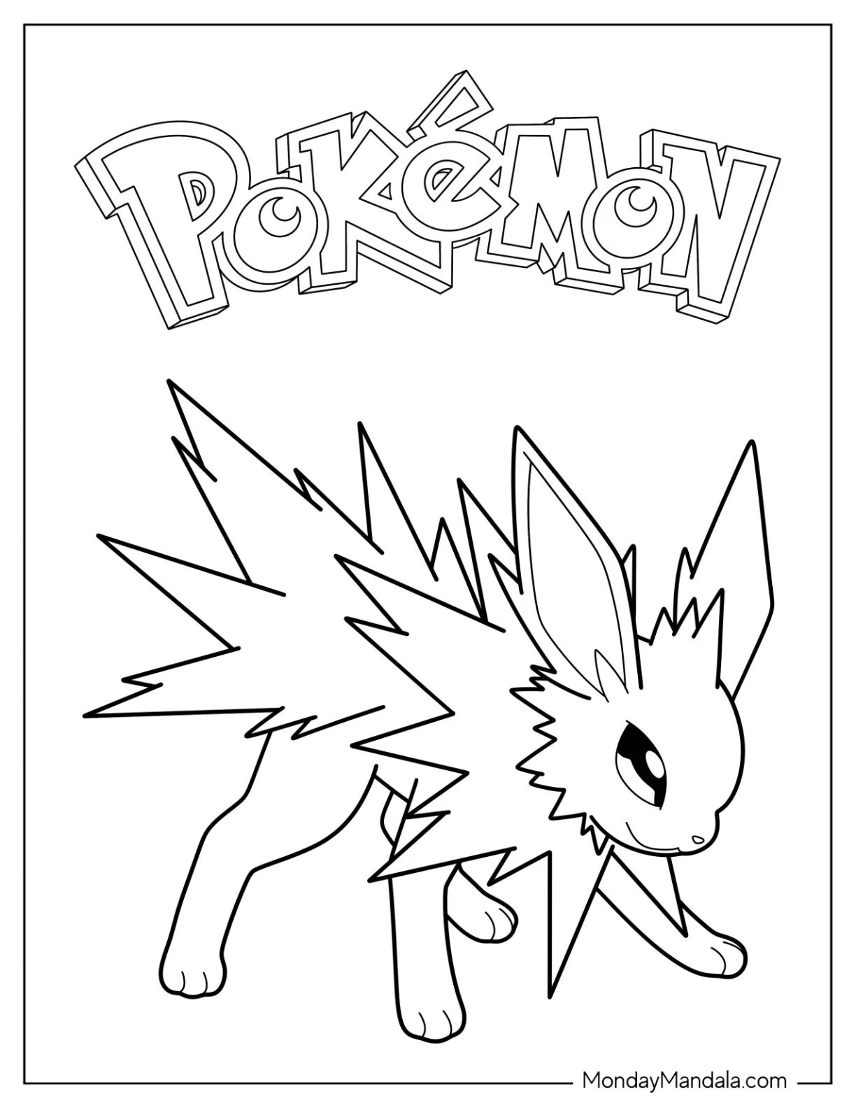 Jolteon Coloring Page Pokemon Poster coloring page