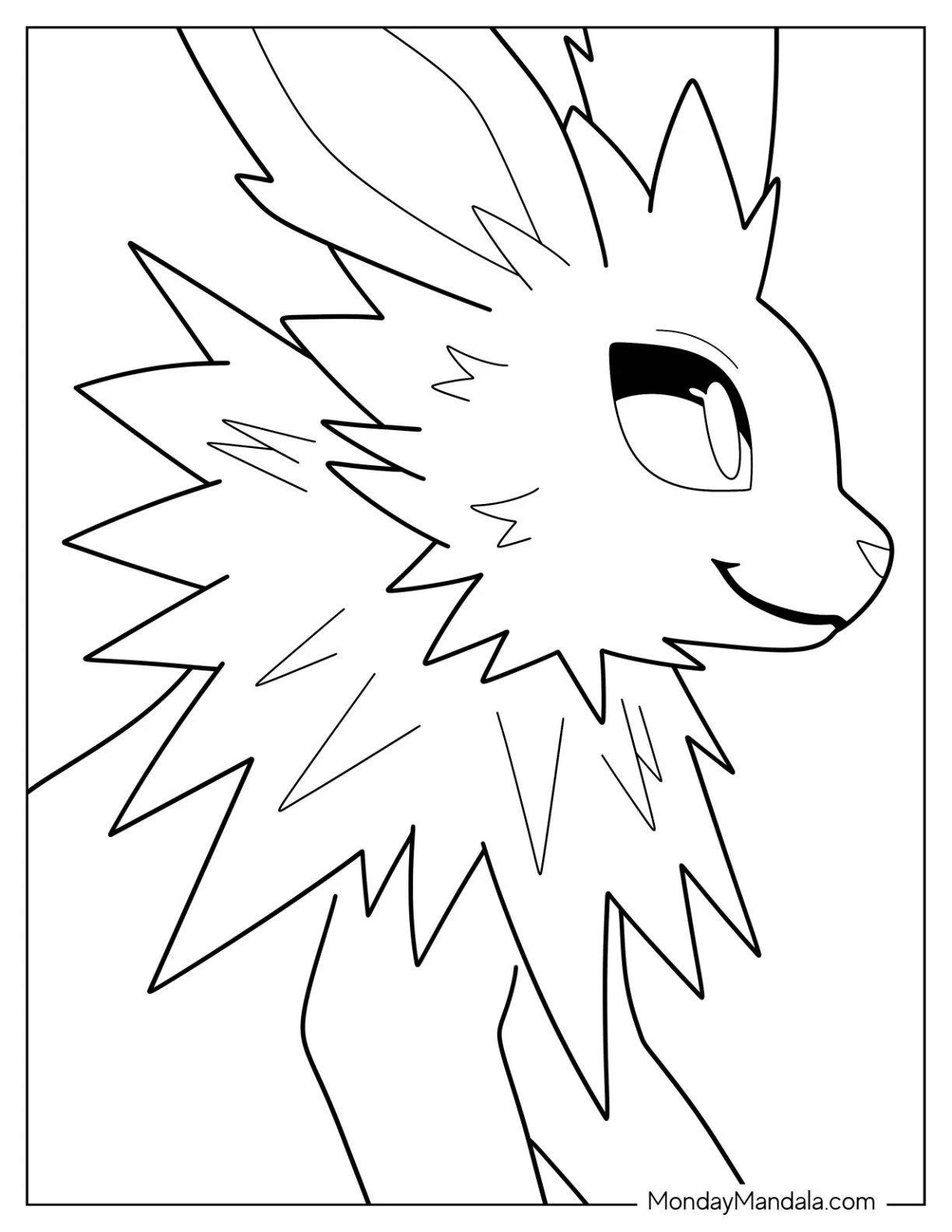 Simple Jolteon Coloring Page Outline For Preschoolers coloring page