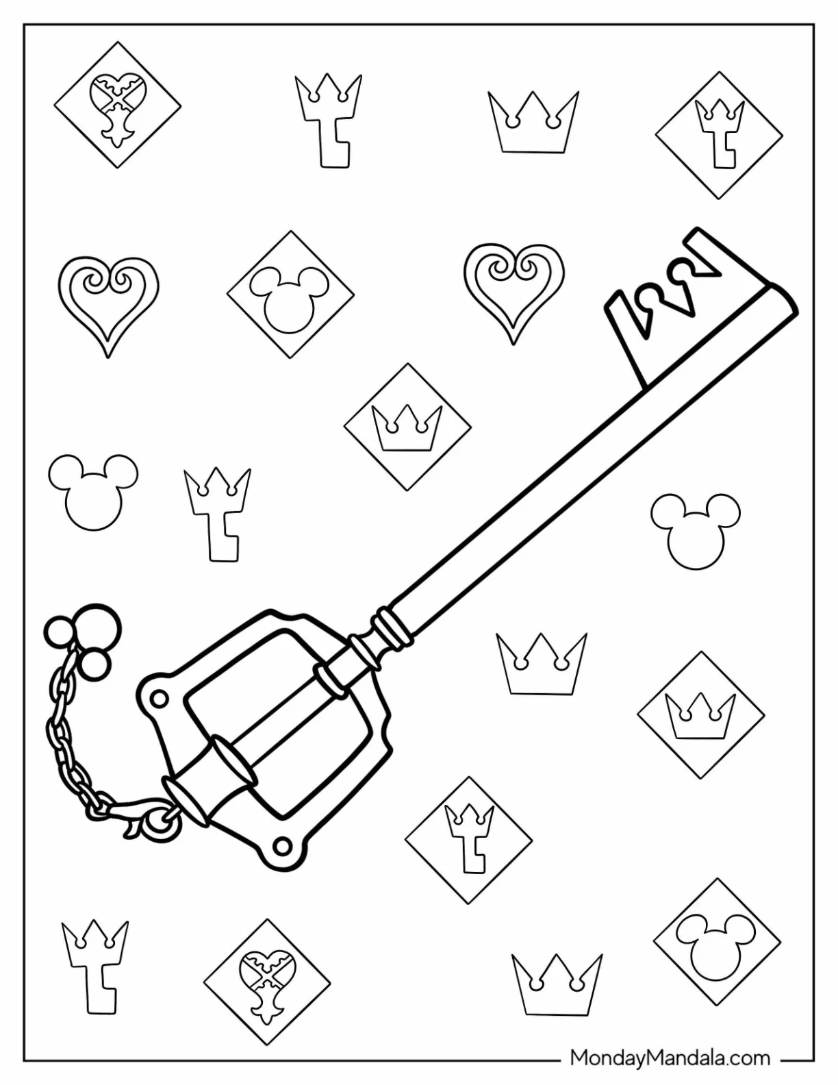 Kingdom Hearts Coloring Page Keyblade coloring page