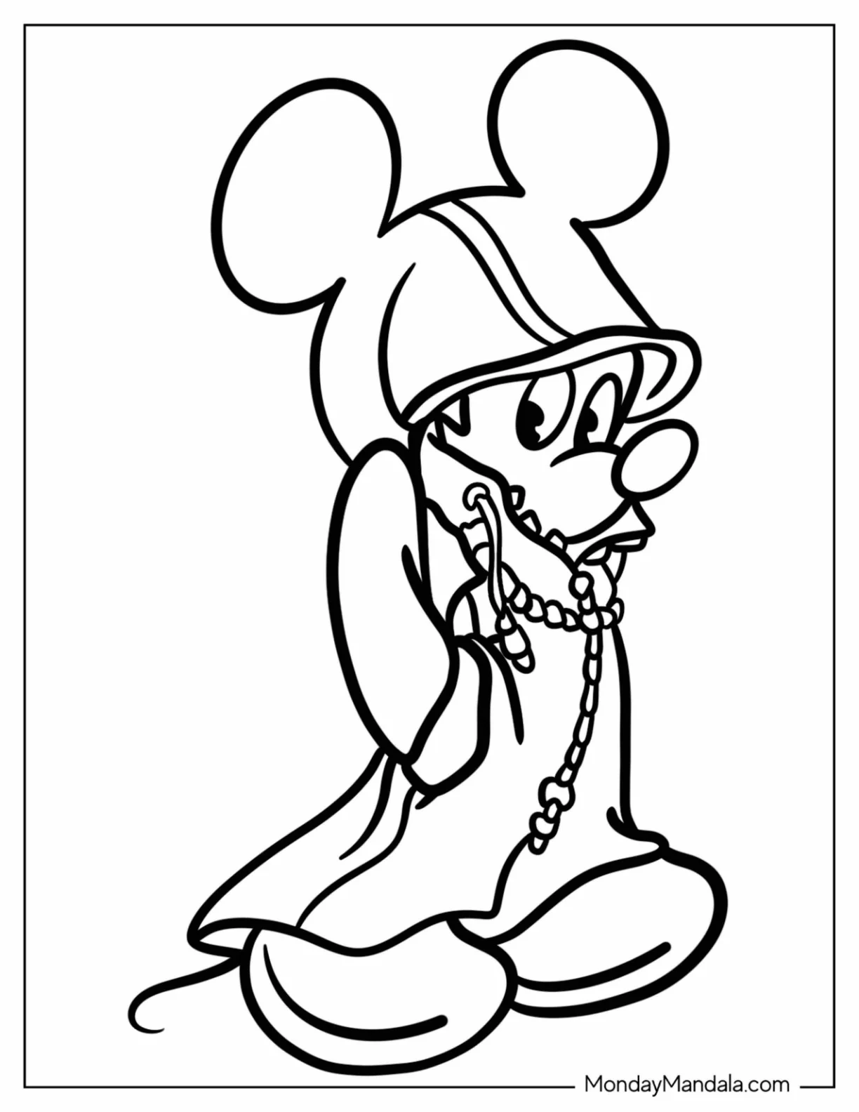 Kingdom Hearts Coloring Page Mickey Mouse In A Cape coloring page