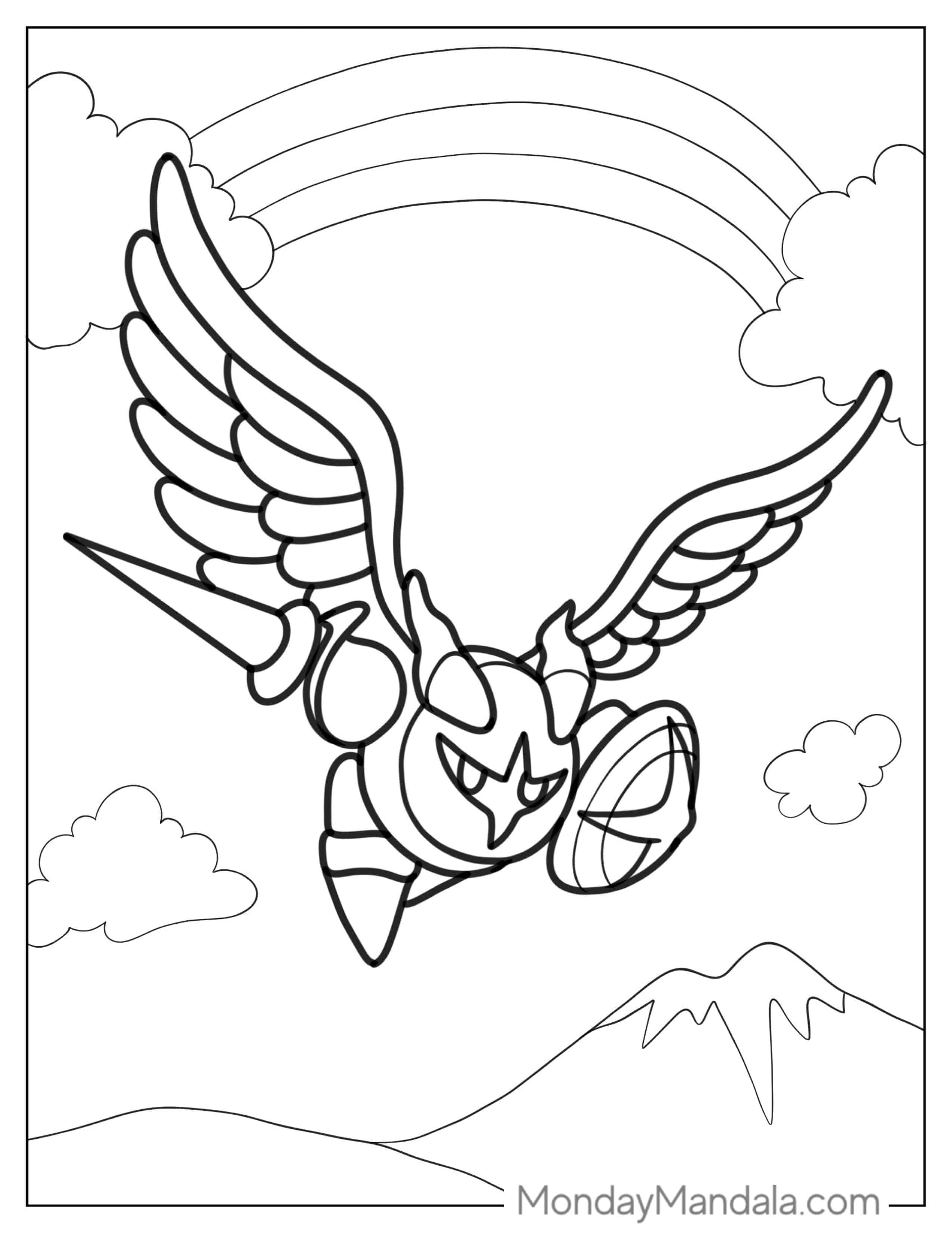 Coloring Page Of Kirby Galacta Knight coloring page