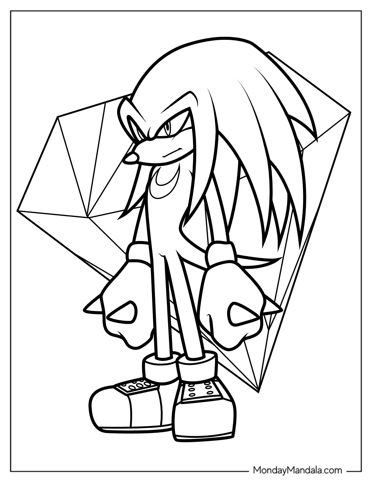 The Master Emerald And Knuckles Coloring Page coloring page