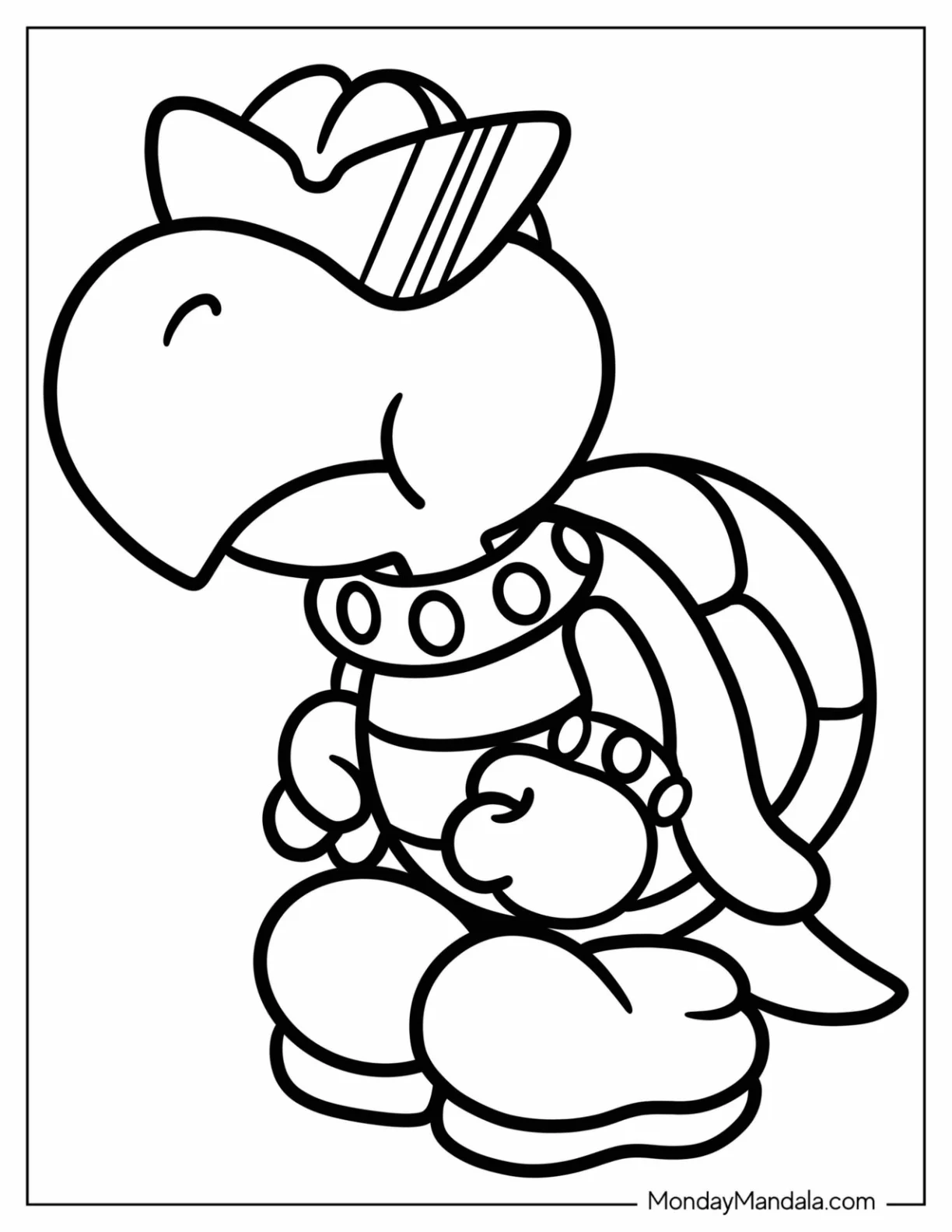 Bad Koopa Troopa Coloring Page With Sunglasses For Kids coloring page