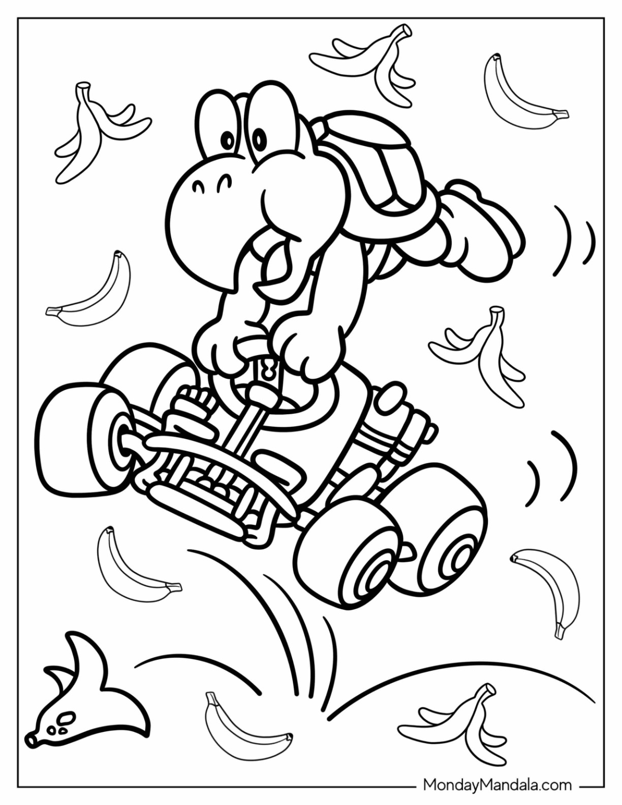 Koopa Troopa Coloring Page In Mario Kart coloring page