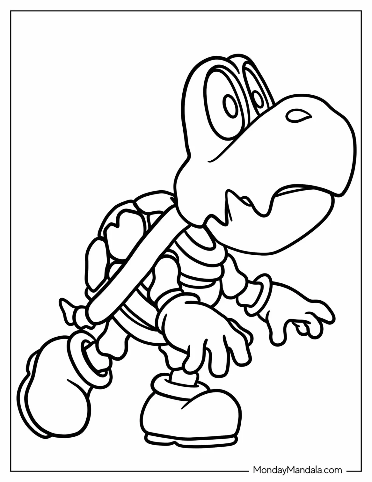 Skeleton Koopa Troopa Coloring Page Dry Bone coloring page