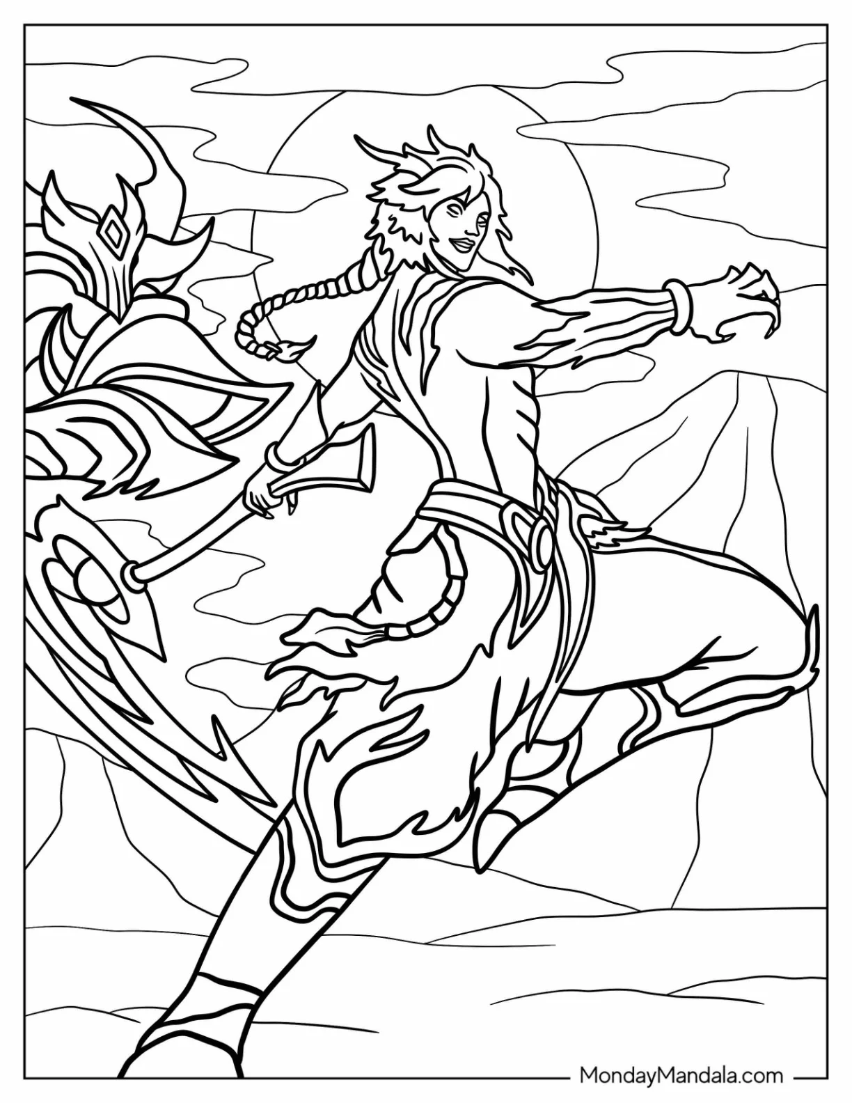 League Of Legends Coloring Page Kayn The Shadow Reaper coloring page