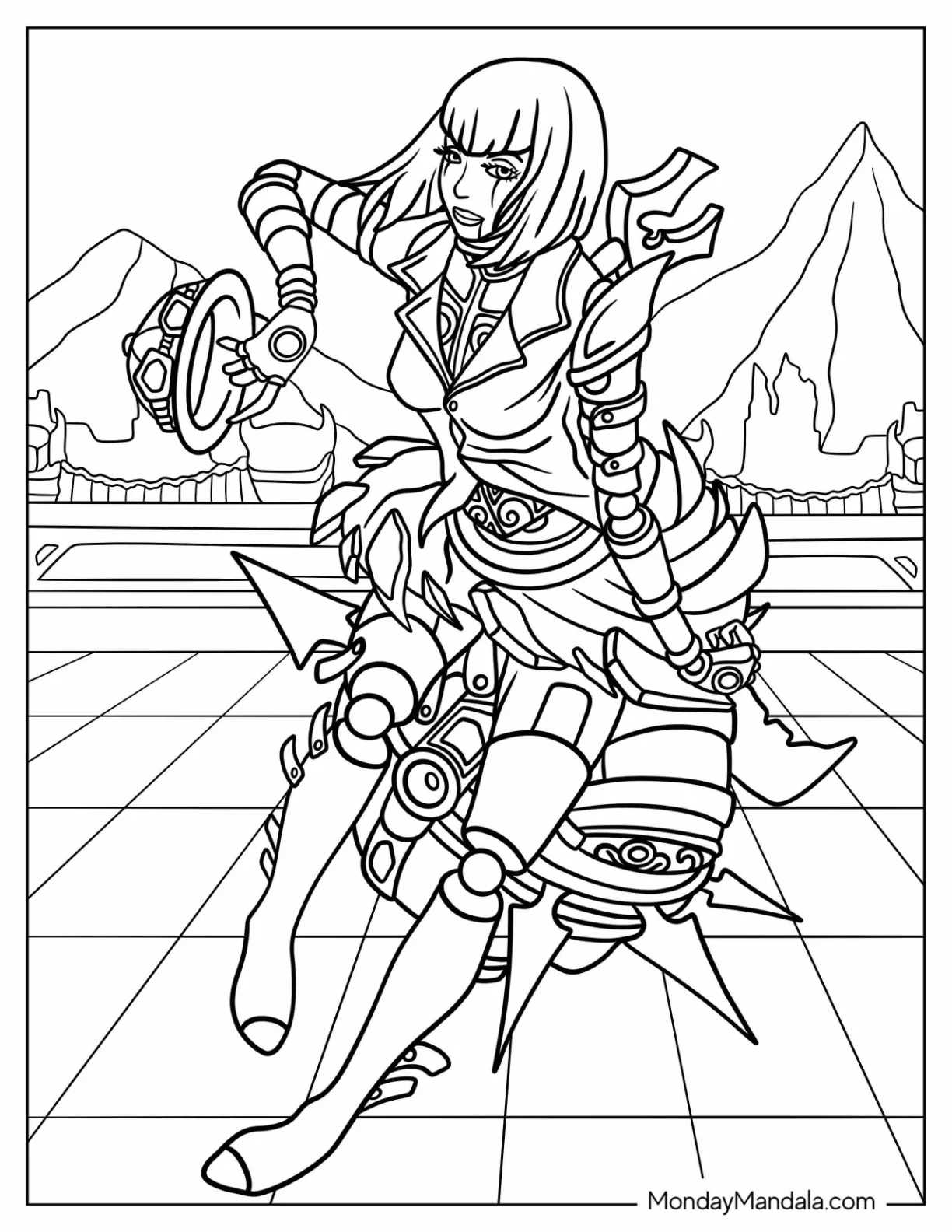 League Of Legends Coloring Page Orianna The Lady Of Clockwork coloring page