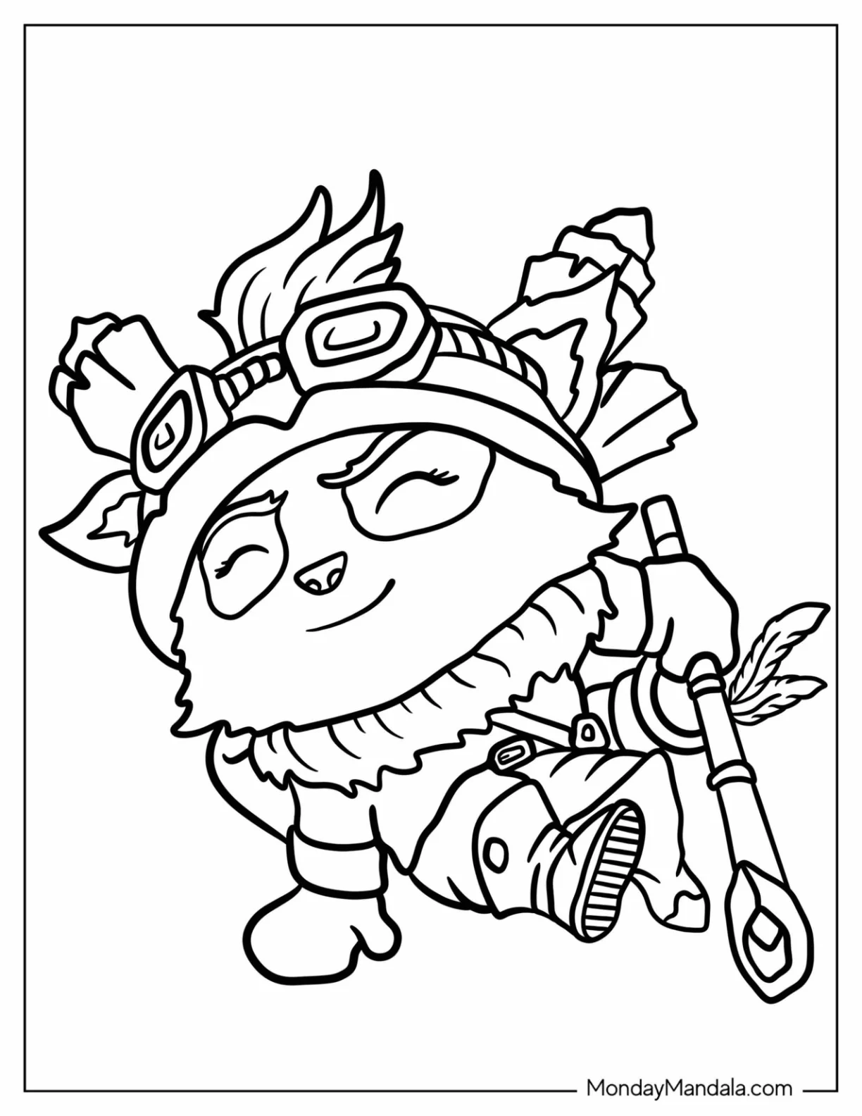 League Of Legends Coloring Page Teemo The Swift Scout For Kids coloring page