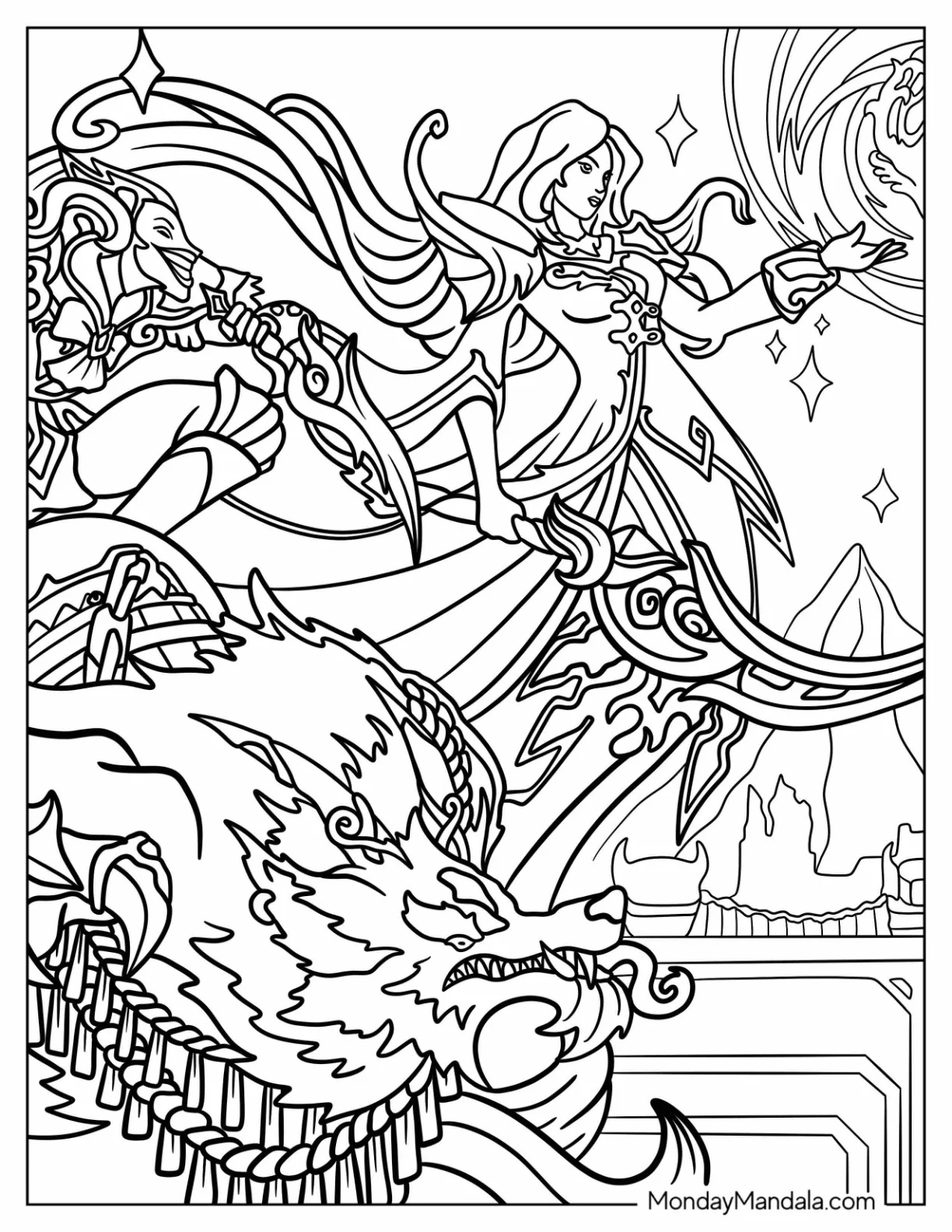 Winterblessed Diana League Of Legends Coloring Page coloring page