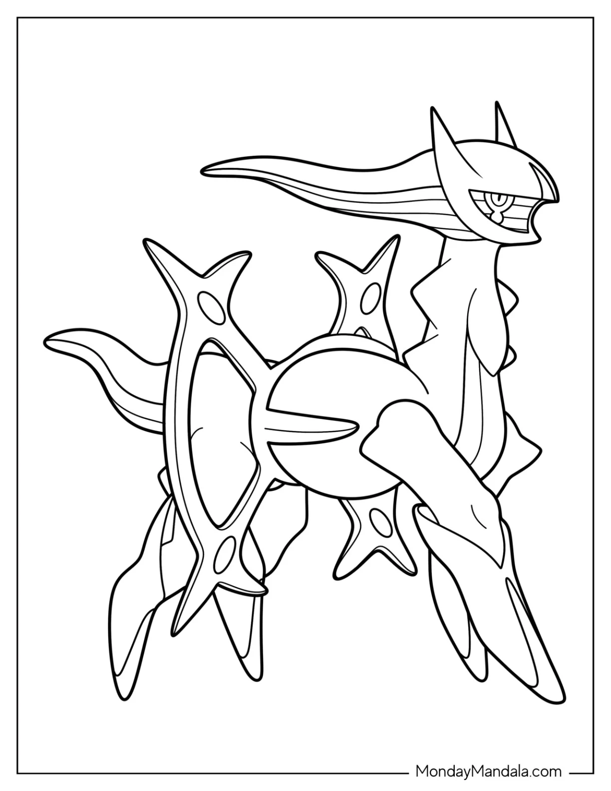 Arceus Legendary Pokemon Coloring Page coloring page