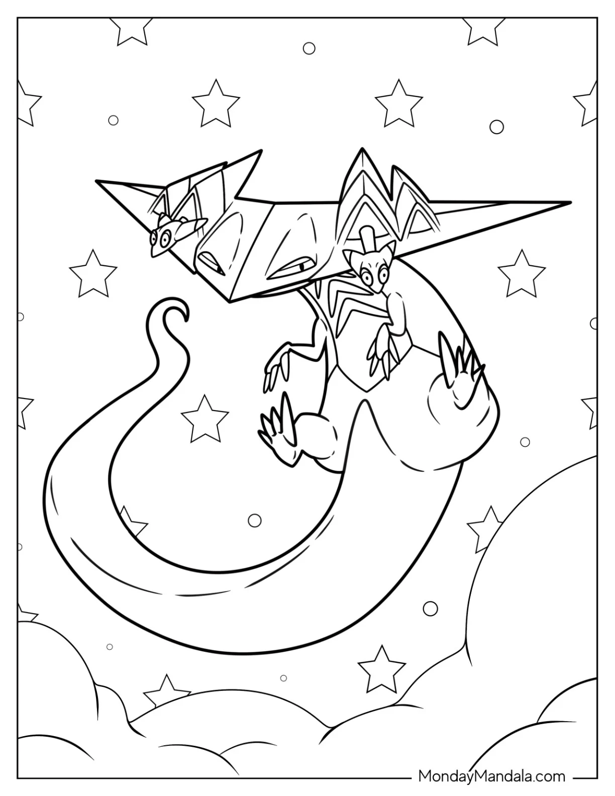 Dragapult Legendary Pokemon Coloring Page coloring page