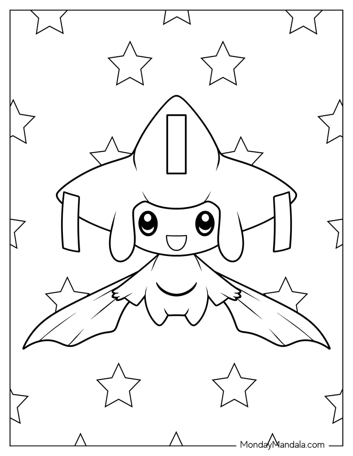 Jirachi Fairy Legendary Pokemon Coloring Page coloring page