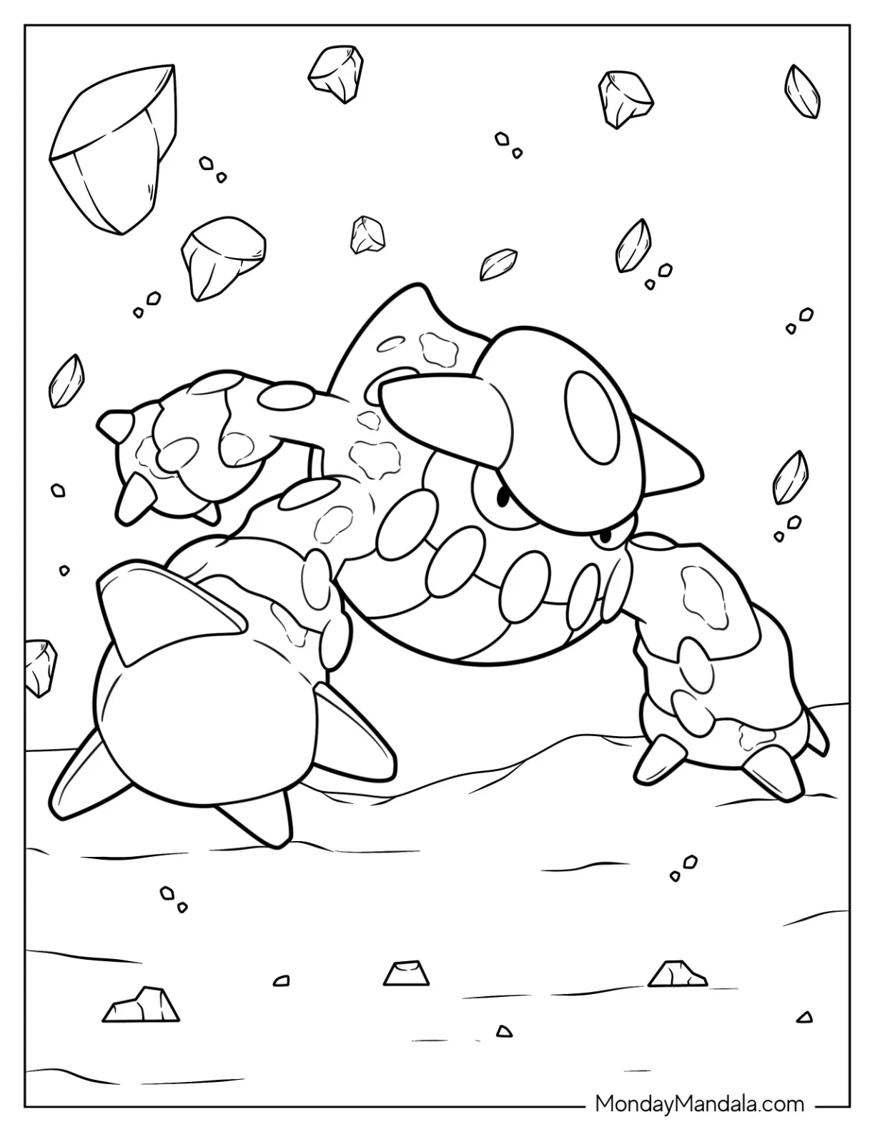 Legendary Pokemon Coloring Page Of Heatran In Battle coloring page