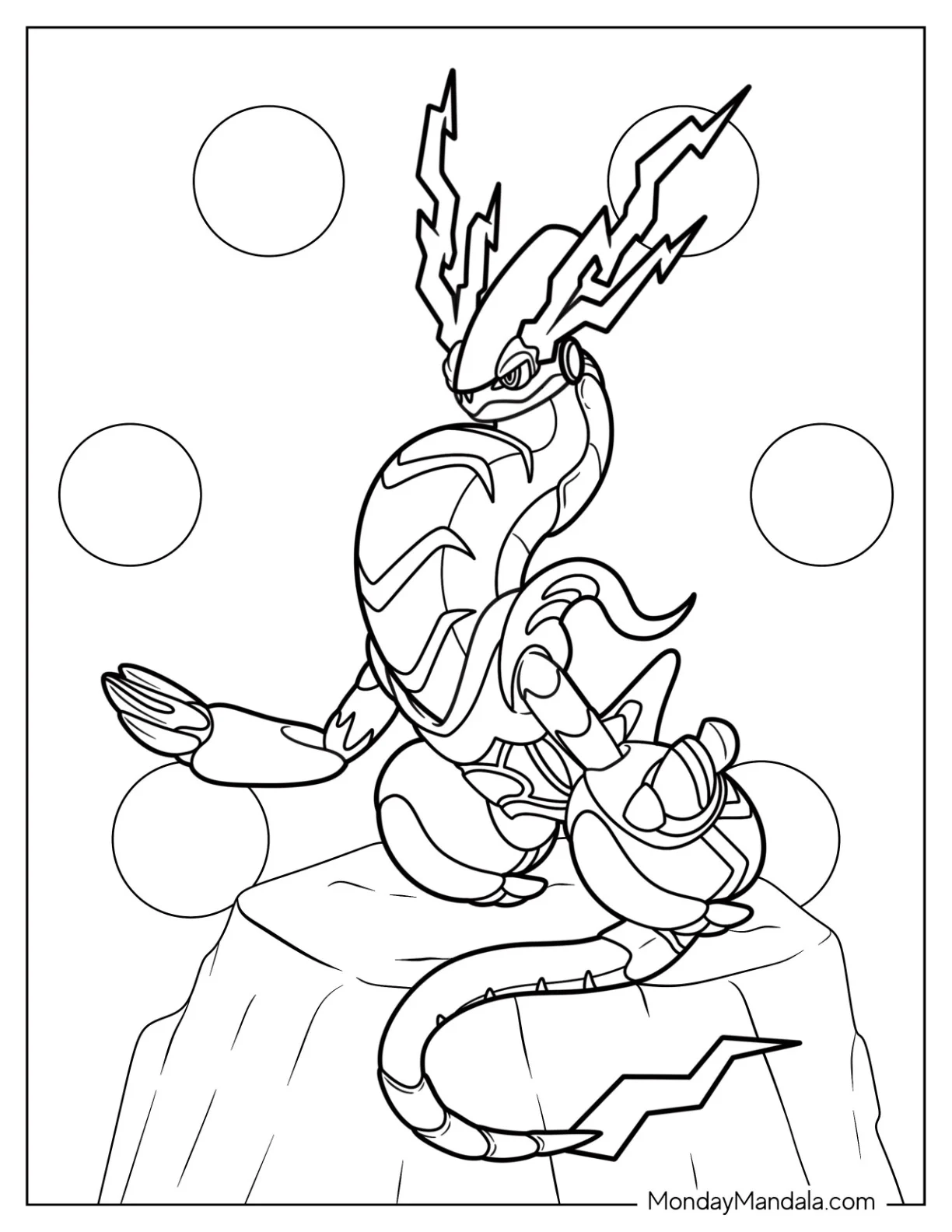 Miraidon Paradox Legendary Pokemon Coloring Page coloring page