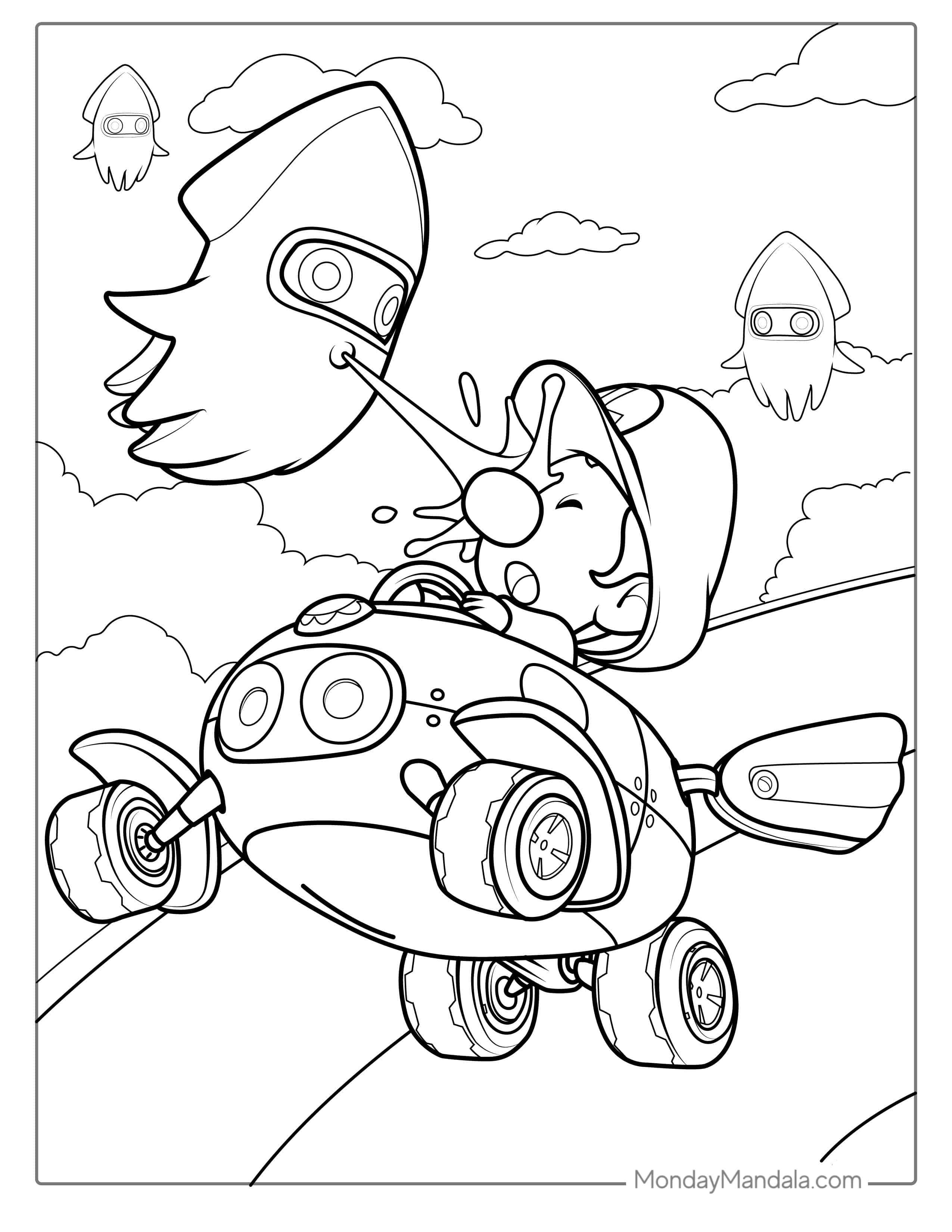 Baby Luigi From Mario Kart coloring page