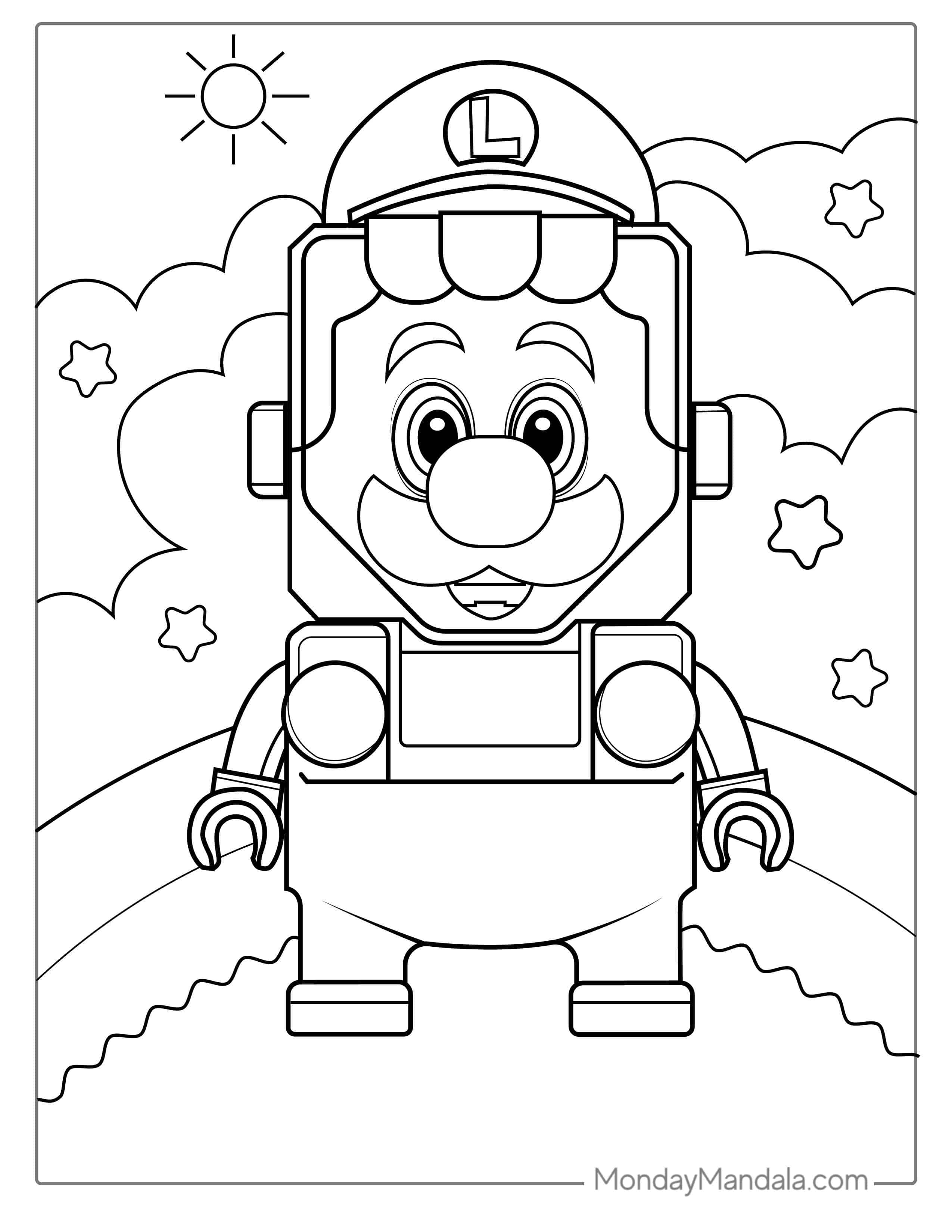 Lego Luigi Coloring Page coloring page