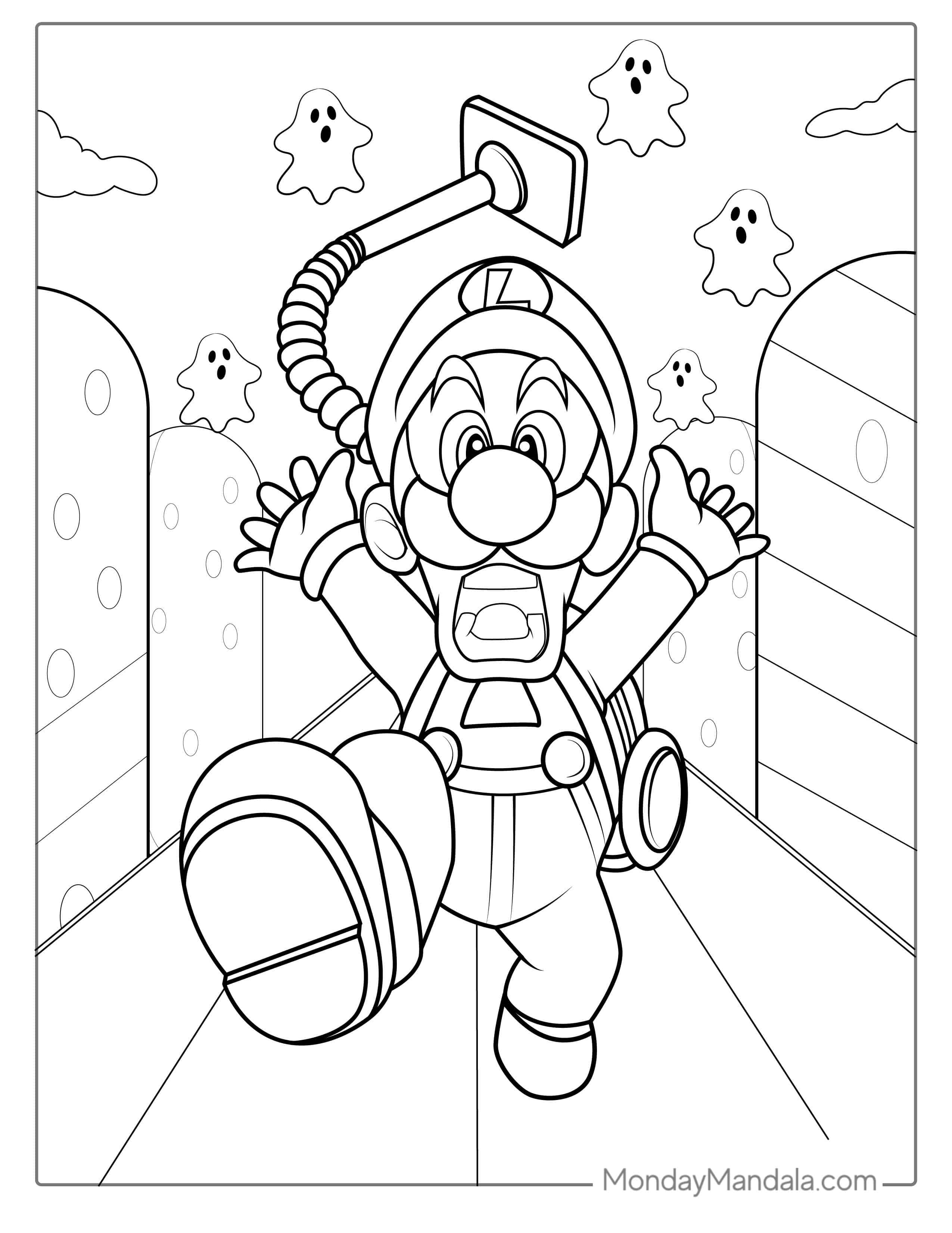 Luigi_s Mansion Coloring Page coloring page