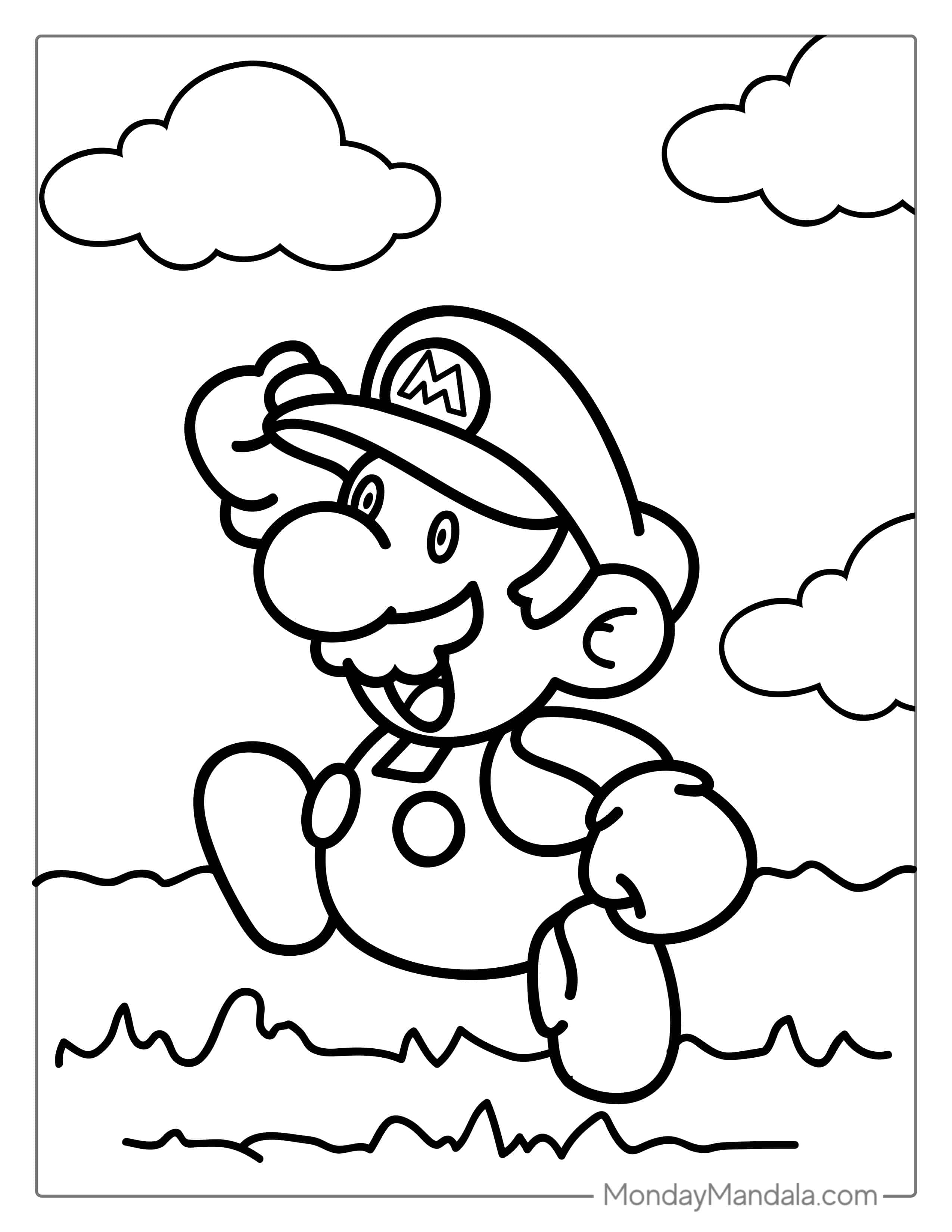 Easy Paper Mario Coloring In coloring page