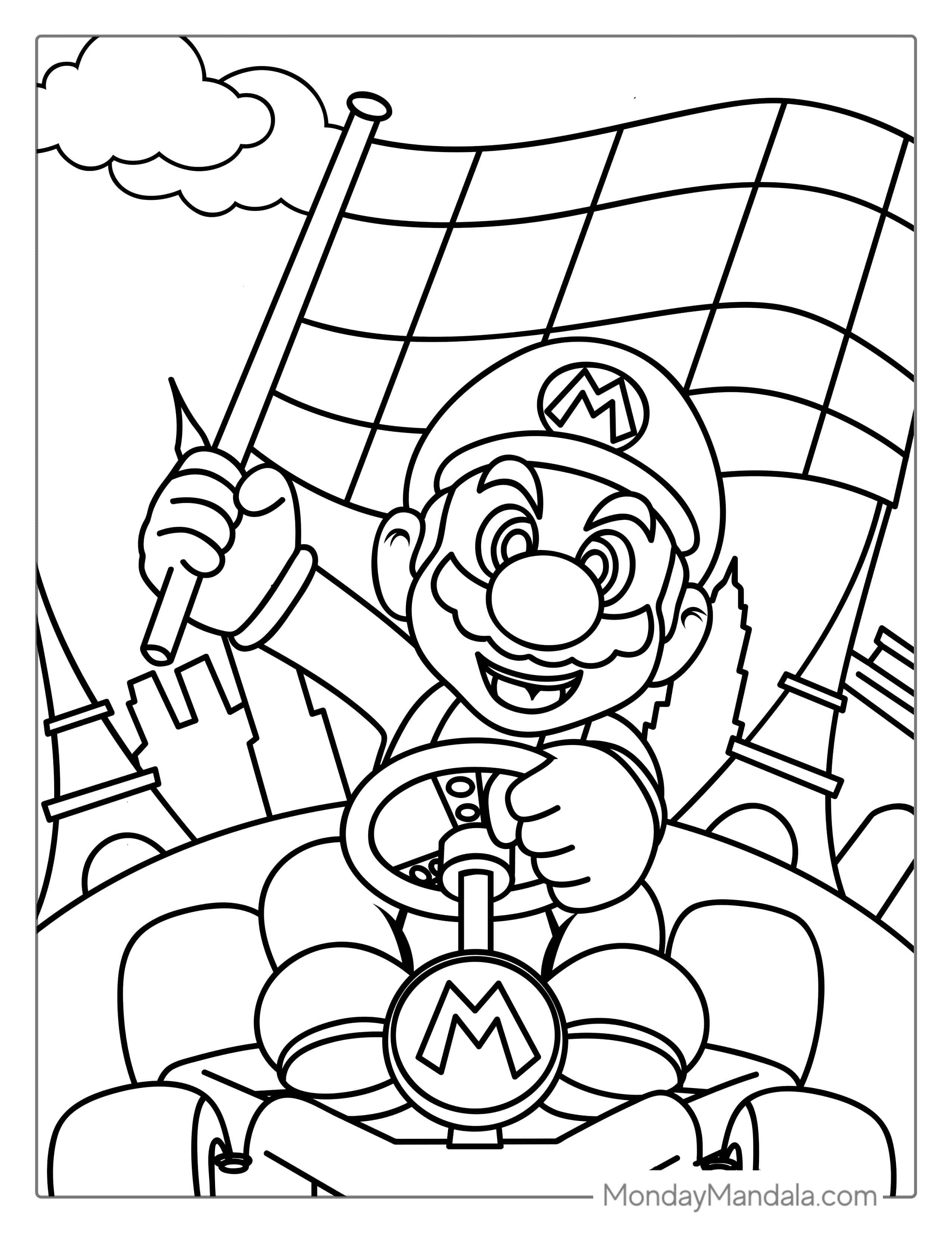 Mario Kart Coloring Page coloring page