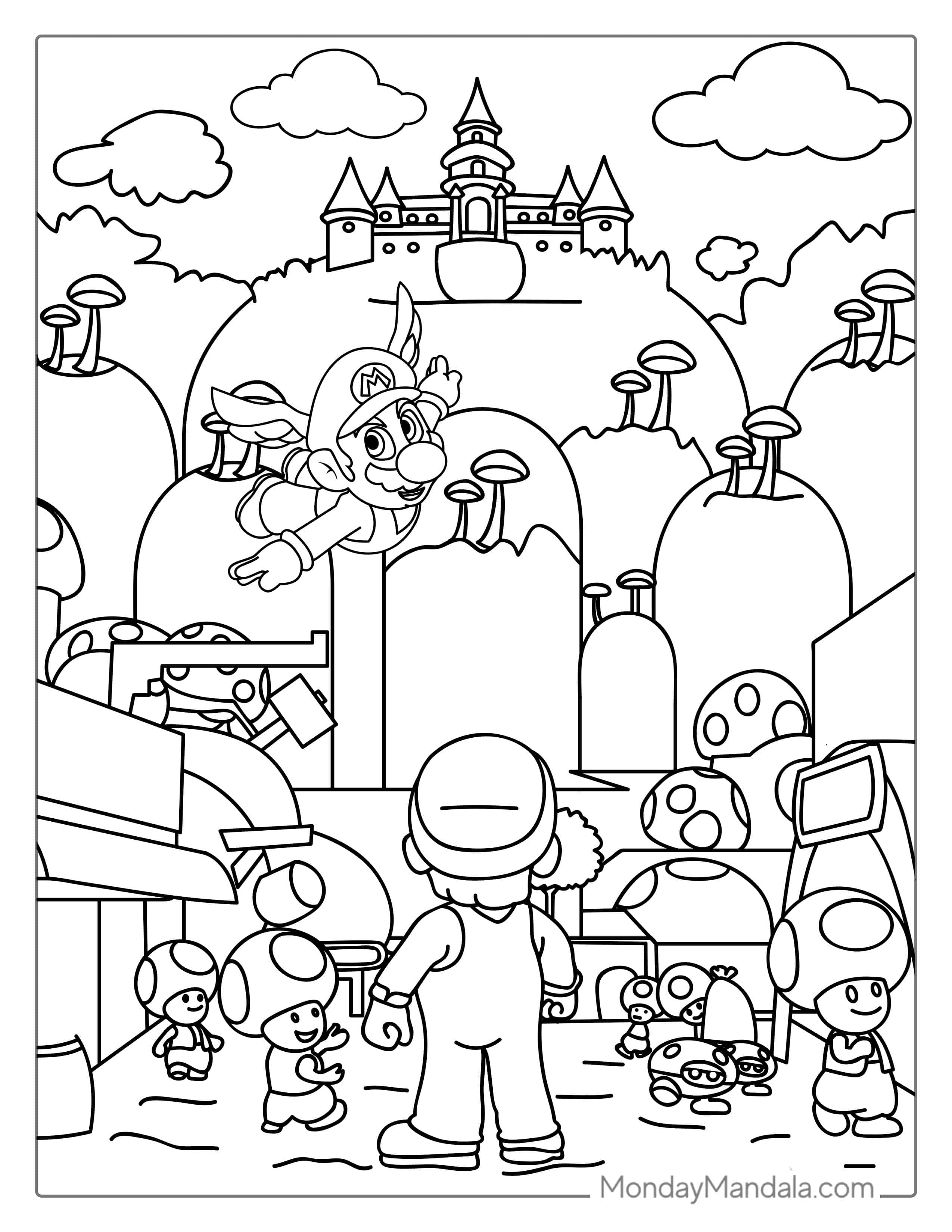 Super Mario Movie Poster Coloring Sheet coloring page
