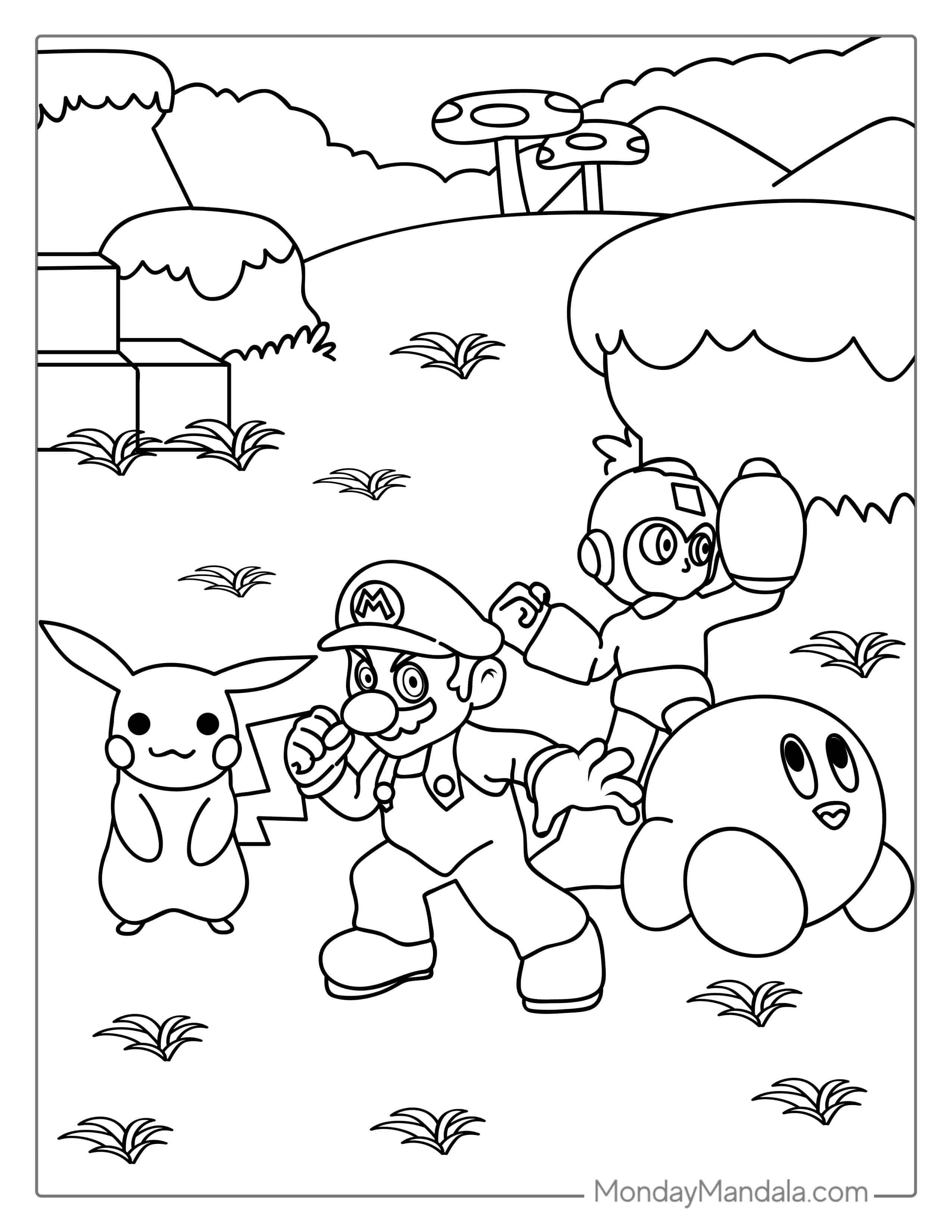 Super Smash Bros Coloring Page coloring page — printable line art