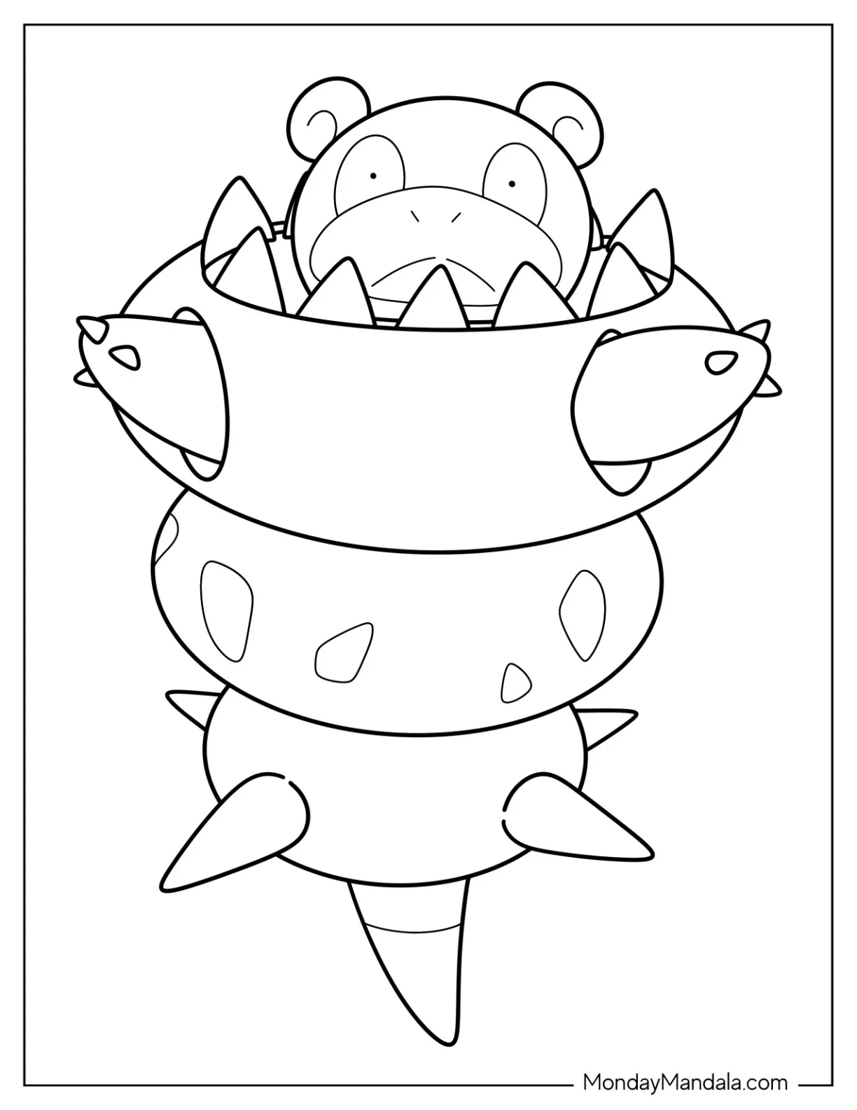 Mega Pokemon Coloring Page Of Cute Mega Slowbro For Preschoolers coloring page — printable line art