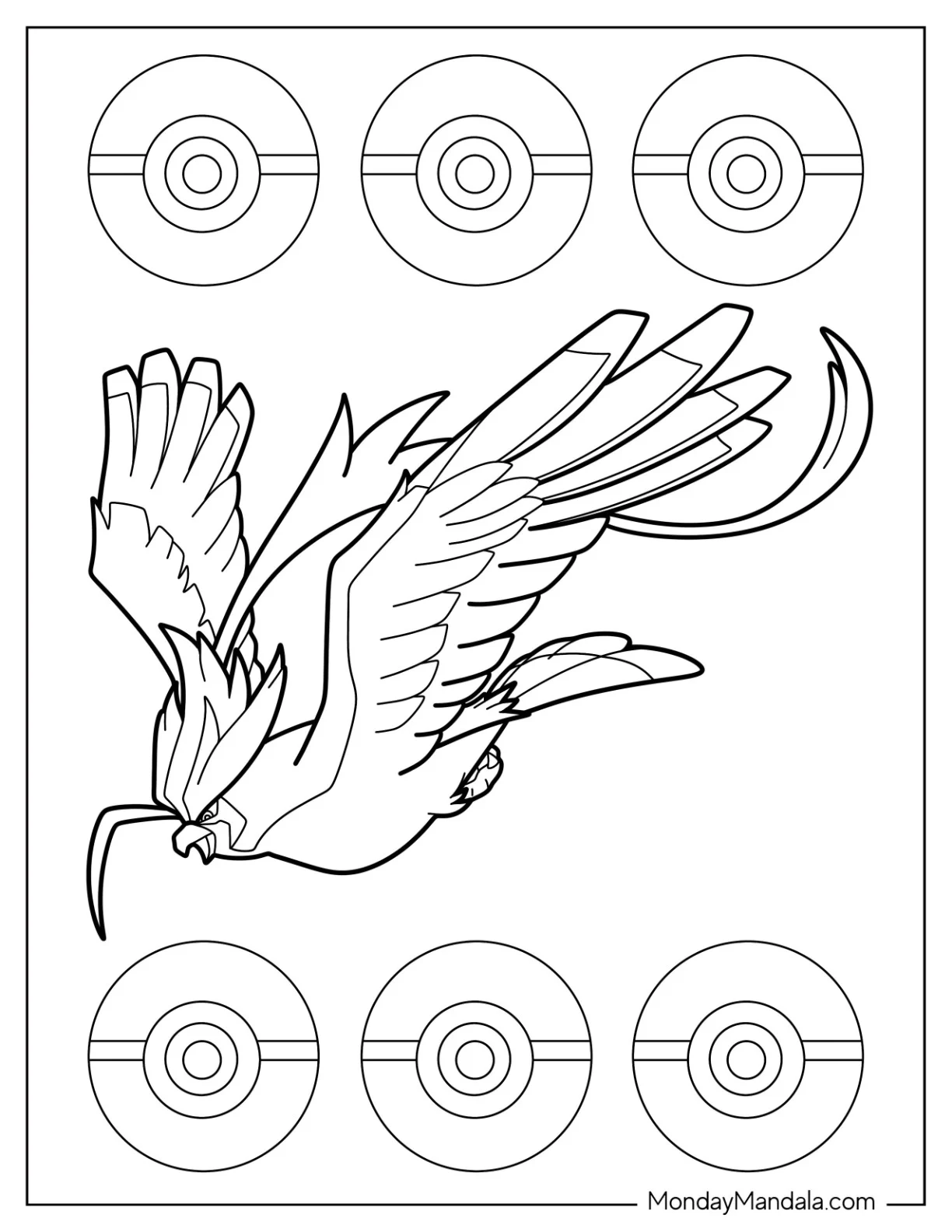 Mega Pokemon Coloring Page Of Detailed Mega Pidgeot coloring page