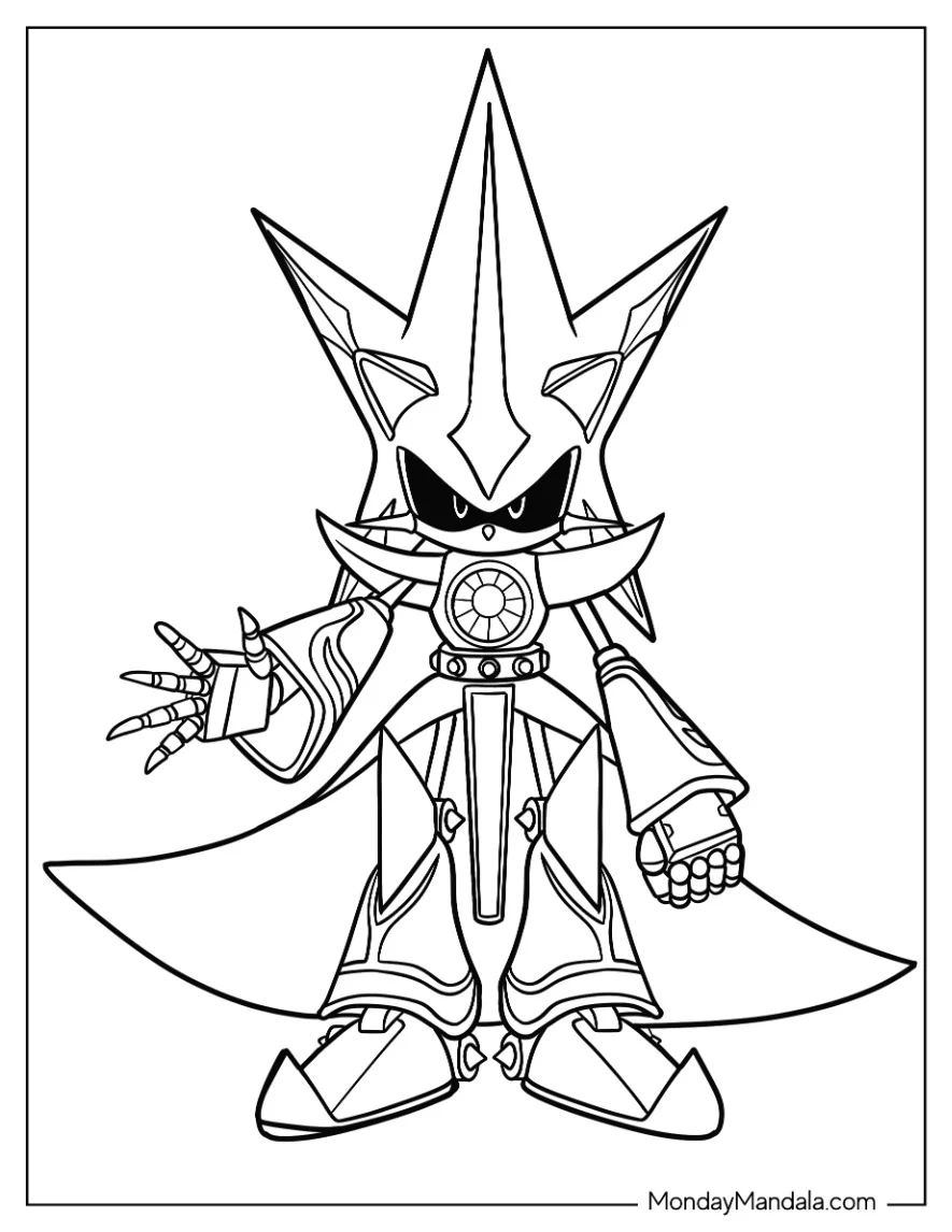 Neo Metal Sonic Coloring Page coloring page