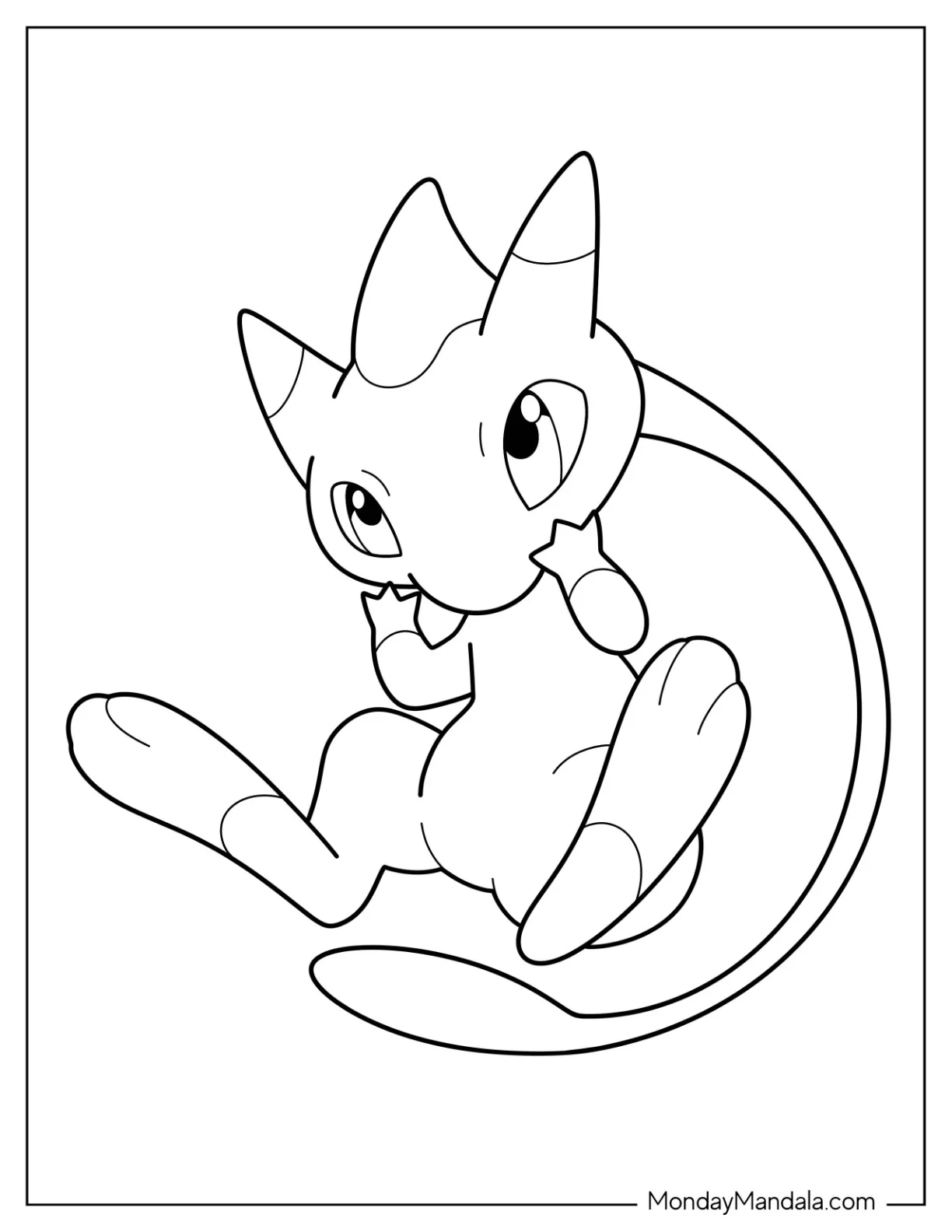 Easy Mega Mew Coloring Page coloring page