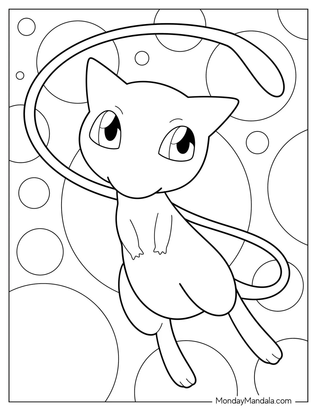 Mew Coloring Page Flying In The Air coloring page
