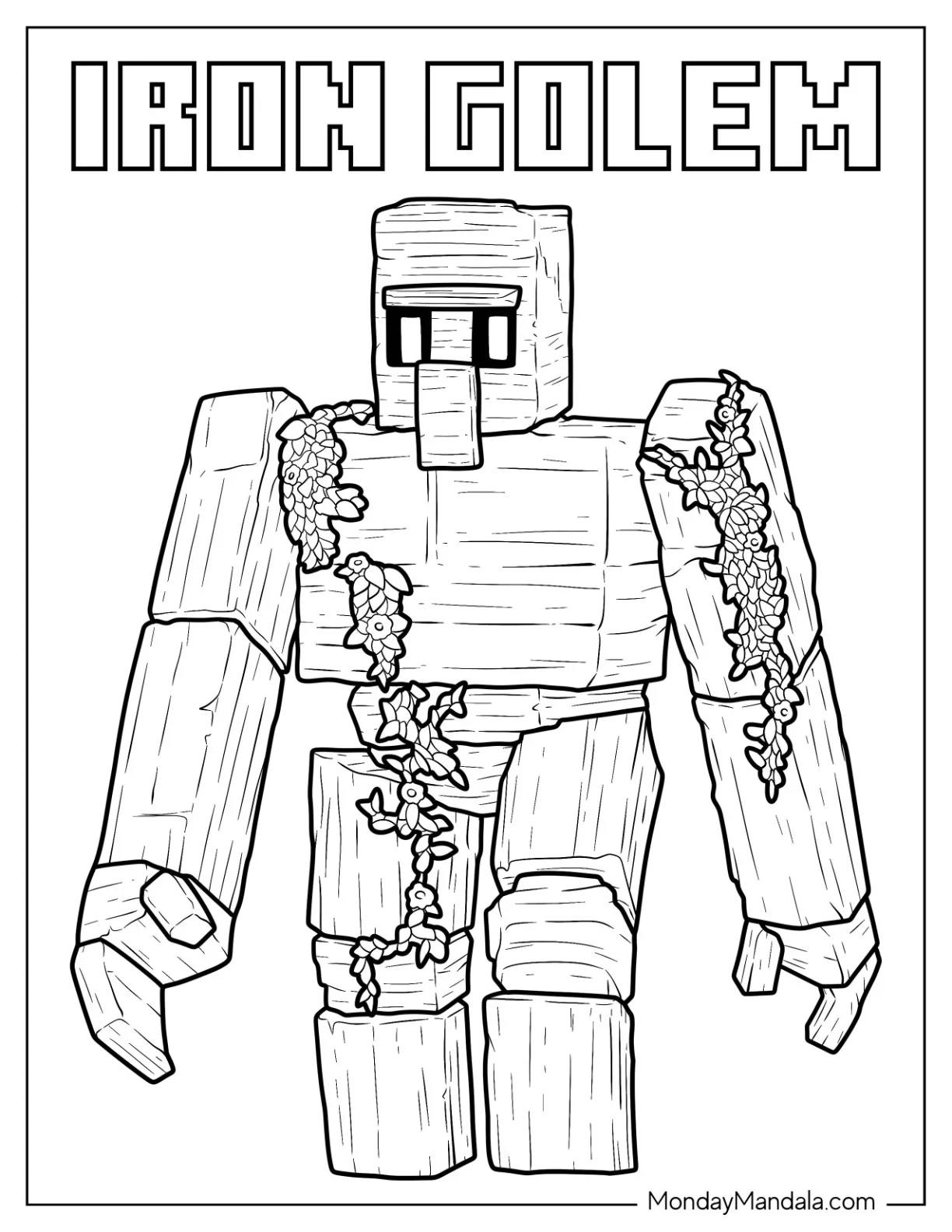 Iron Golem Minecraft Movie Coloring Page coloring page