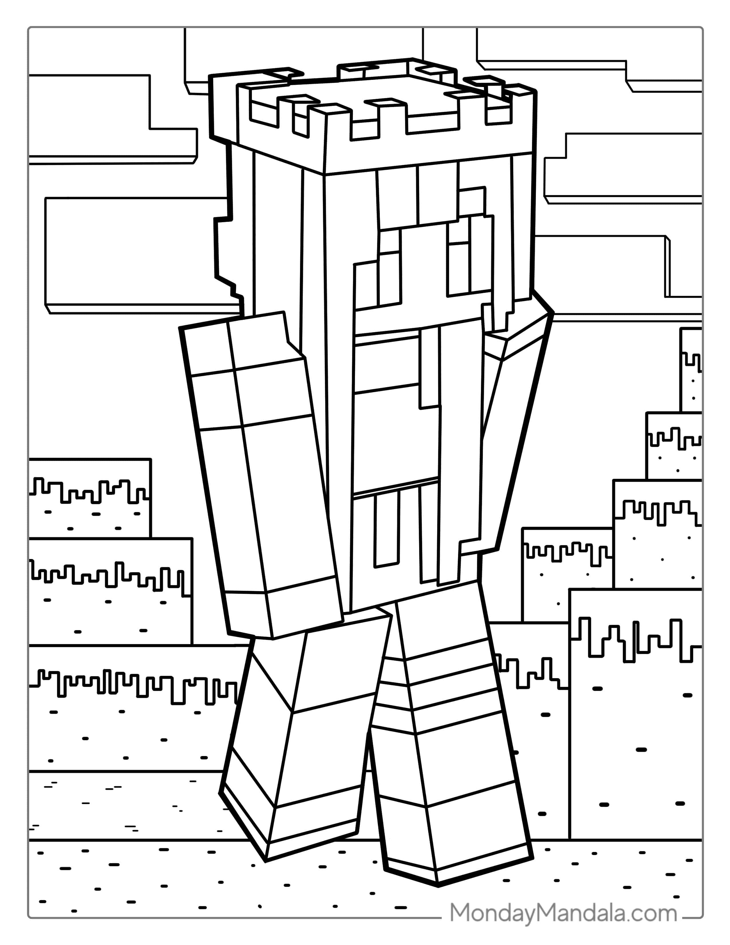 ItsAlyssa Girl Minecraft Character Coloring coloring page
