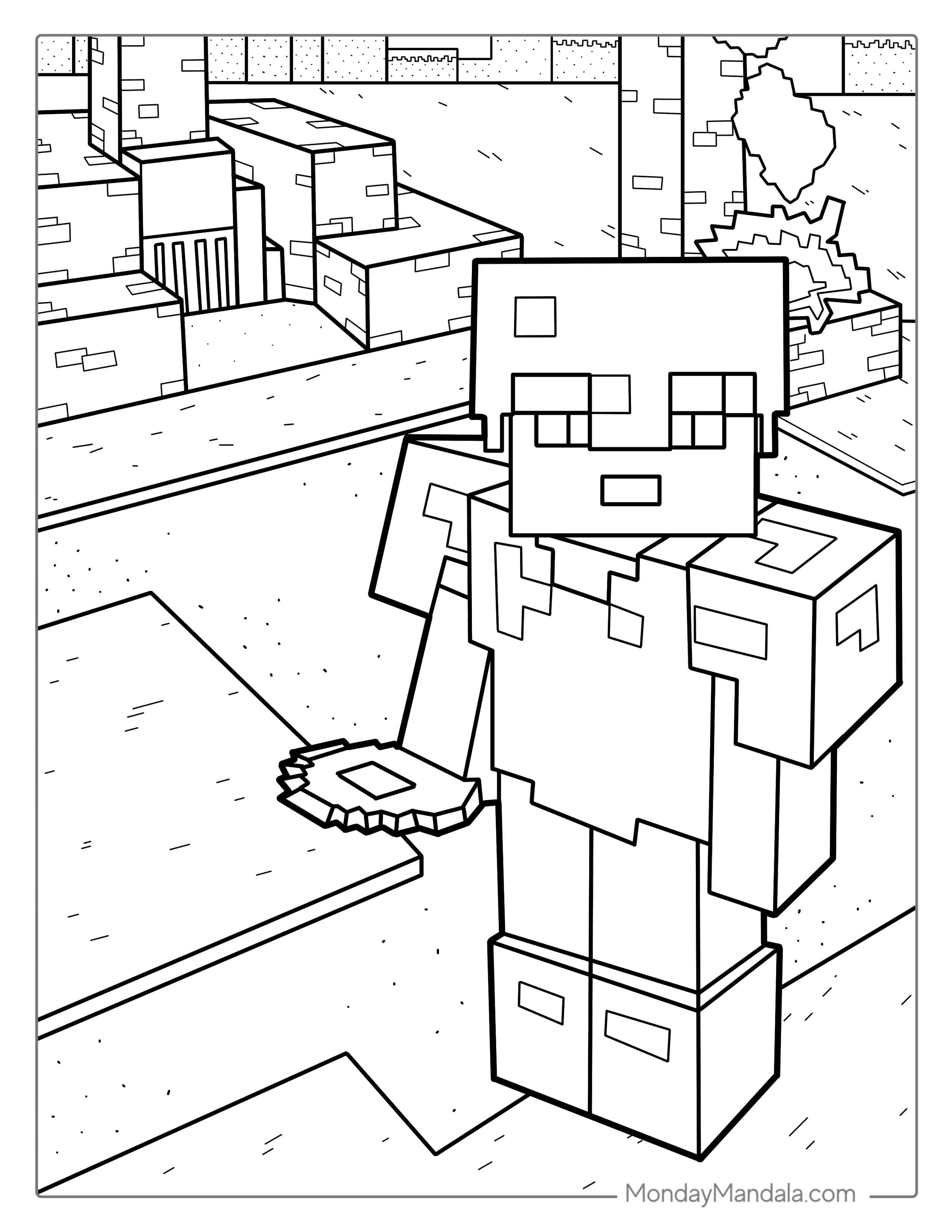 Minecraft Armor Coloring Page coloring page