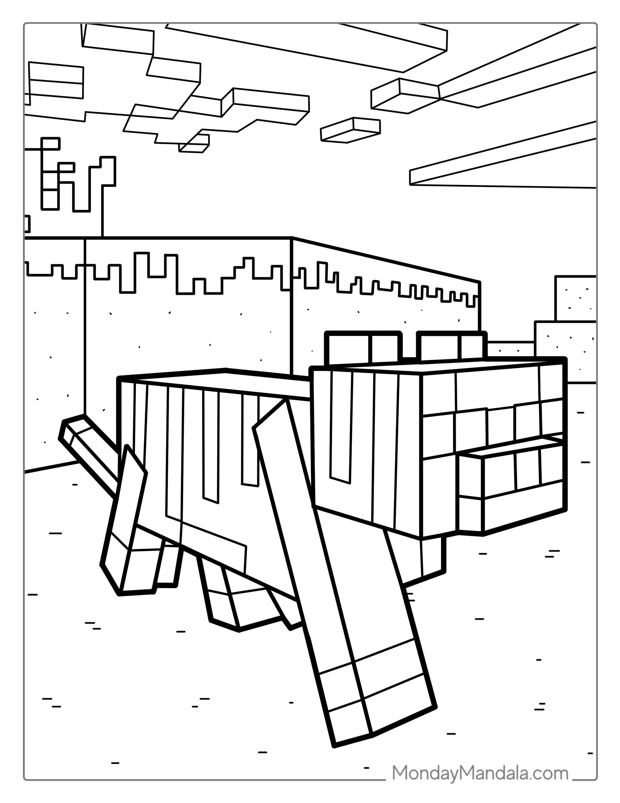 Minecraft Cat Coloring Page coloring page