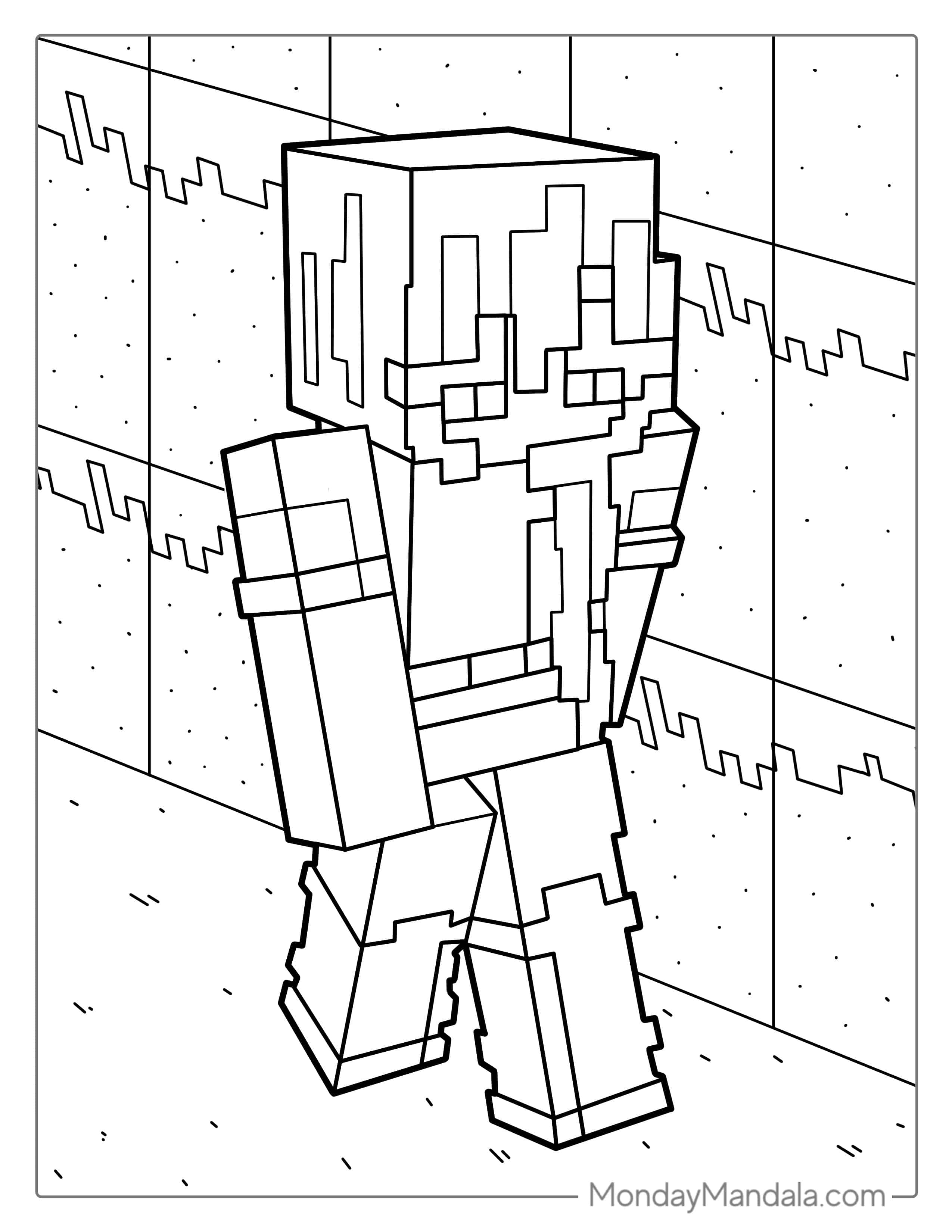 Minecraft Girl (Alex) Coloring Page coloring page — printable line art
