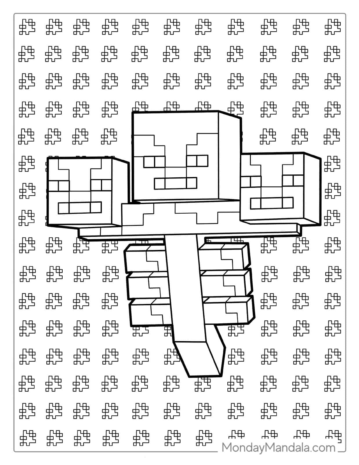 Minecraft Wither Coloring Sheet coloring page