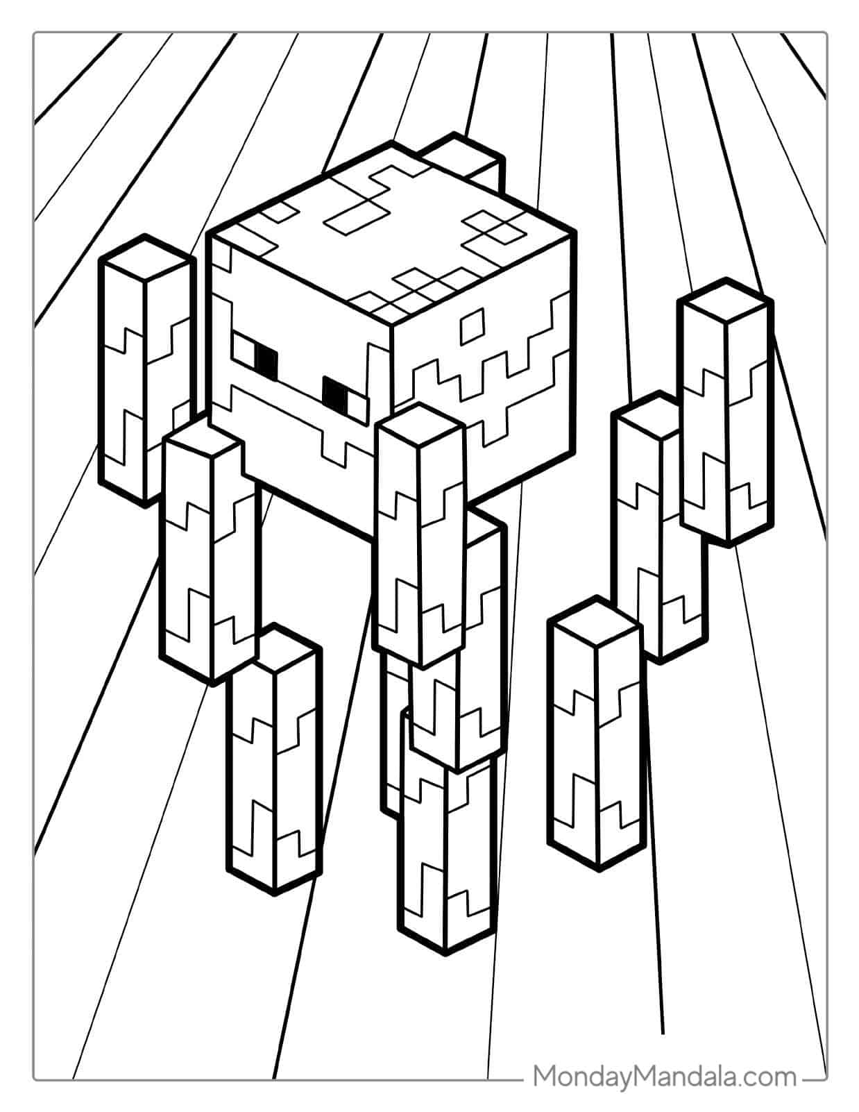Simple Minecraft Blaze Character Coloring Page coloring page