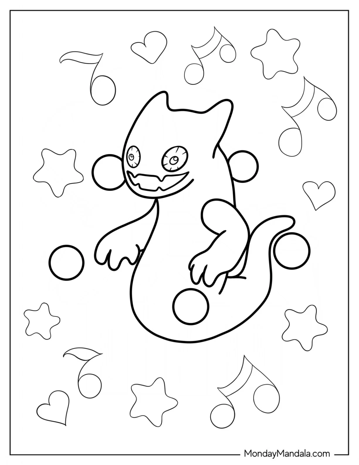 Easy My Singing Monsters Ghazt Coloring Sheet For Kids coloring page
